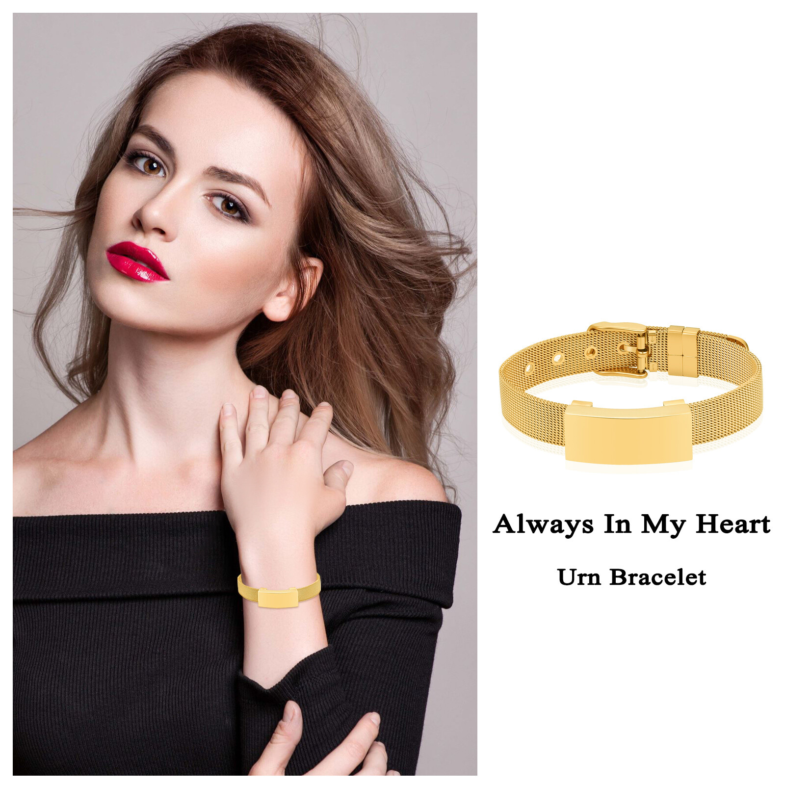 Adjustable Cremation Jewelry Urn Bracelet for Ashes Personalized Memorial Bangle