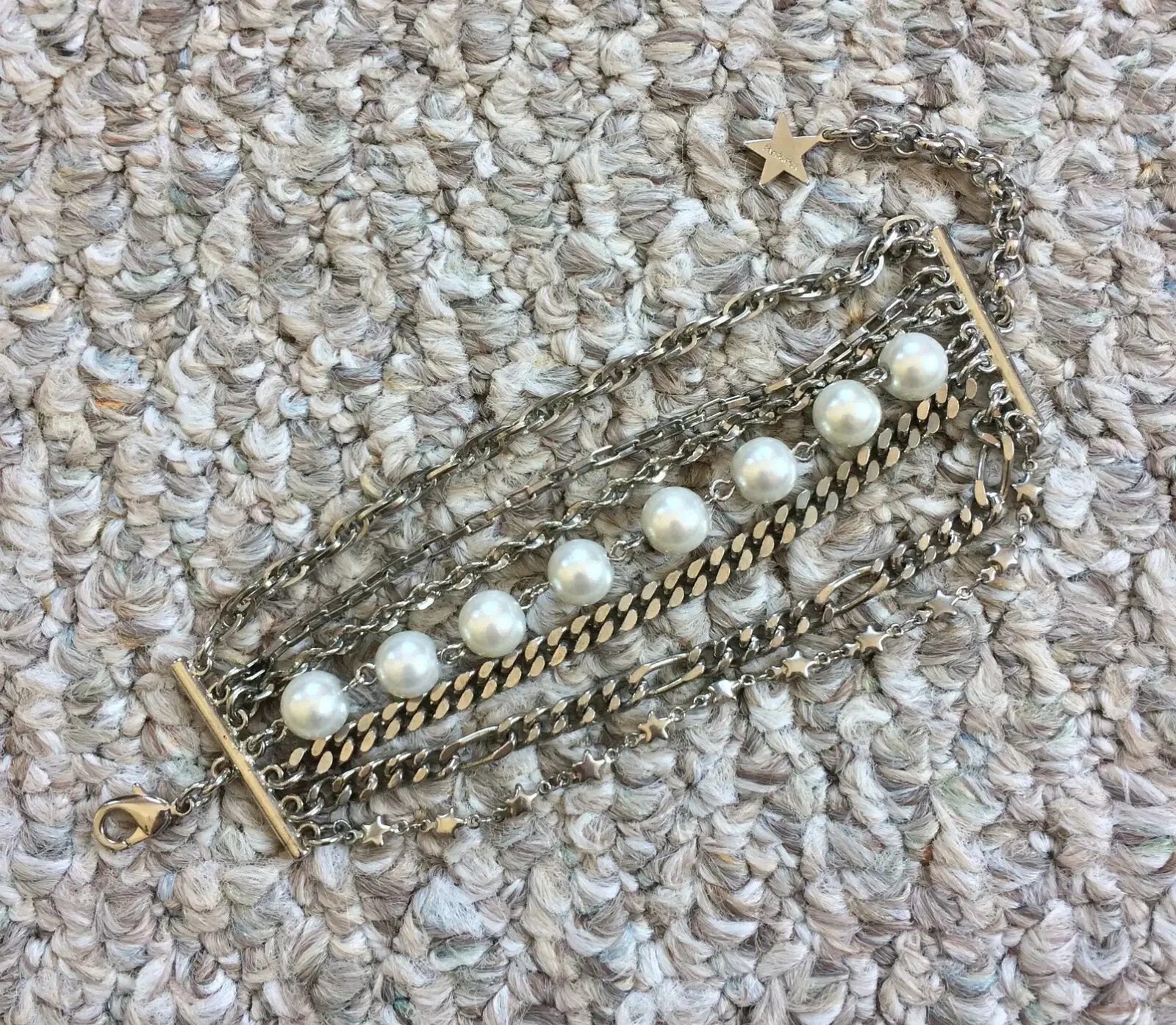 Hysteric Glamour 7 Chain Pearl Bracelet