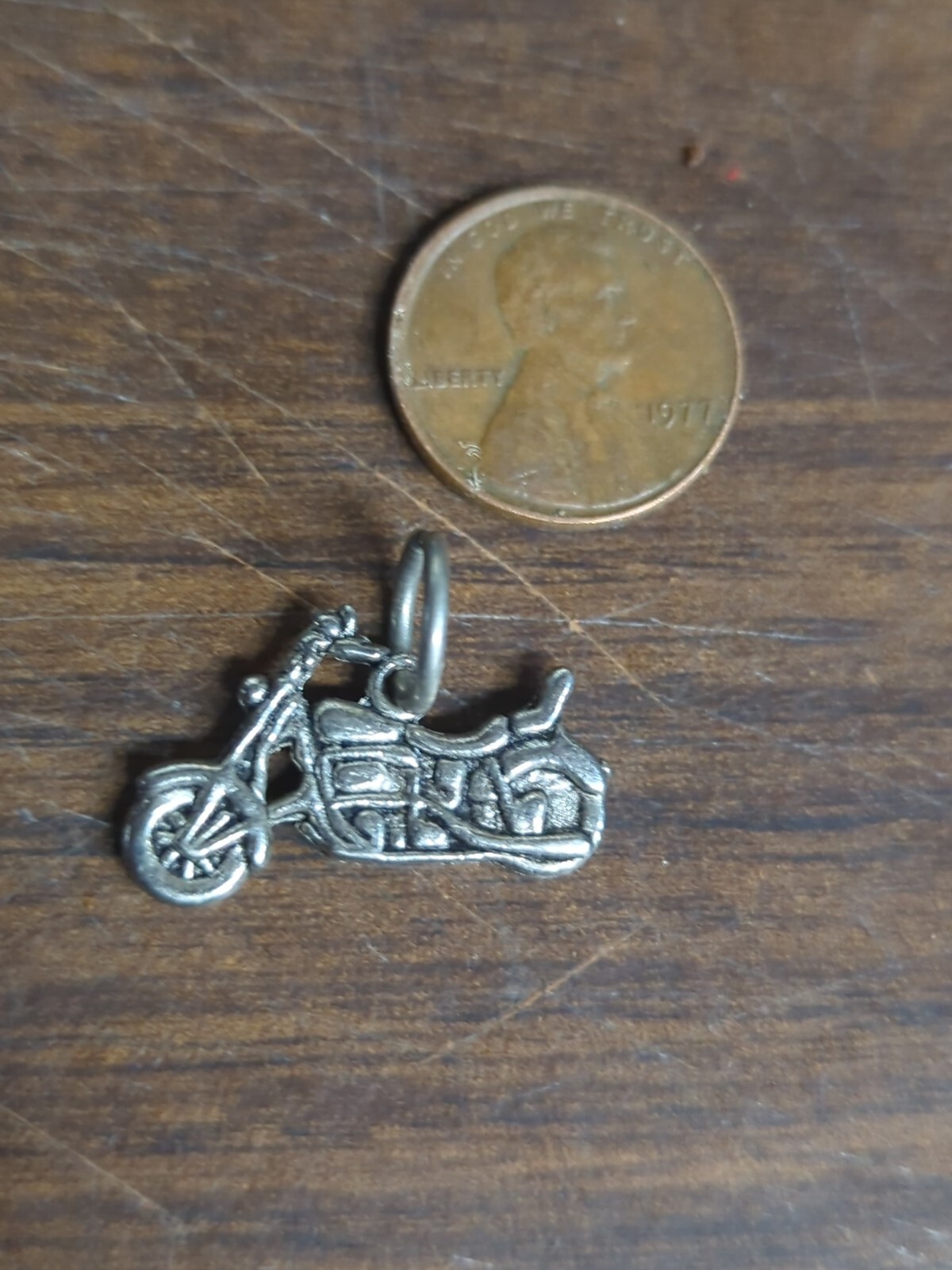 Base Metal Motorcycle Charm 1 In By 1/2 In High