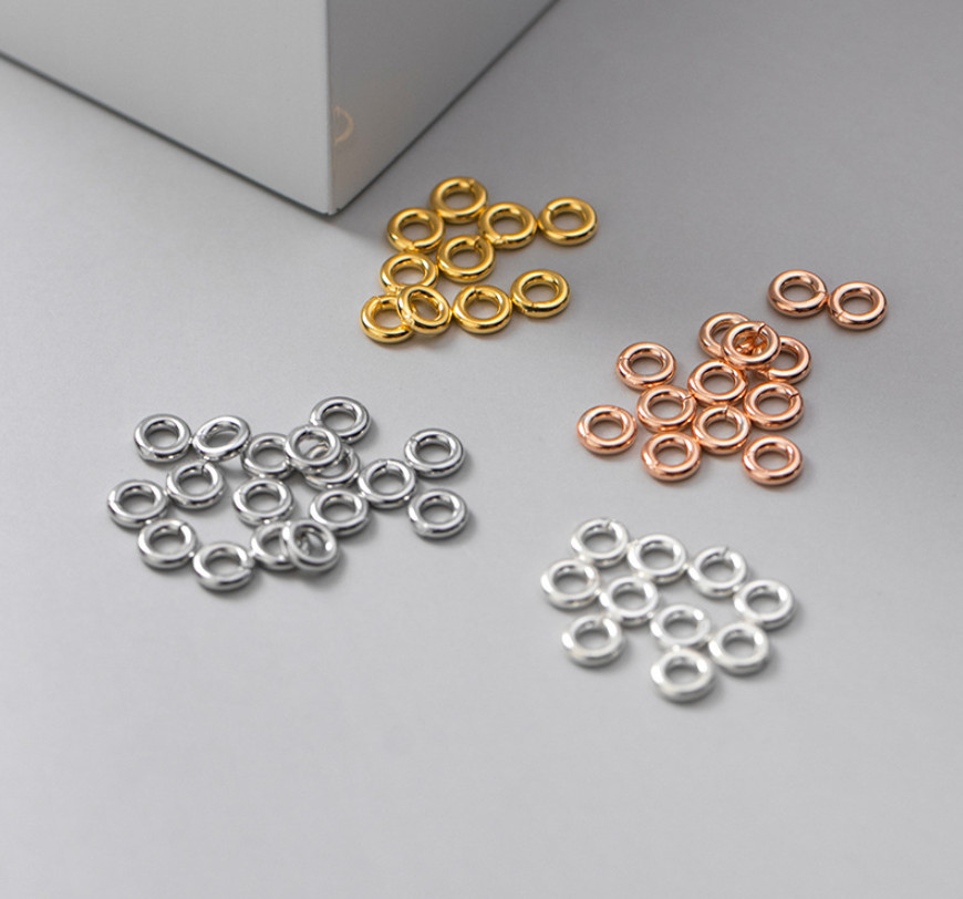 10 Pcs Sterling Silver Open Closed O Ring Round Jump Findings Repair Connector