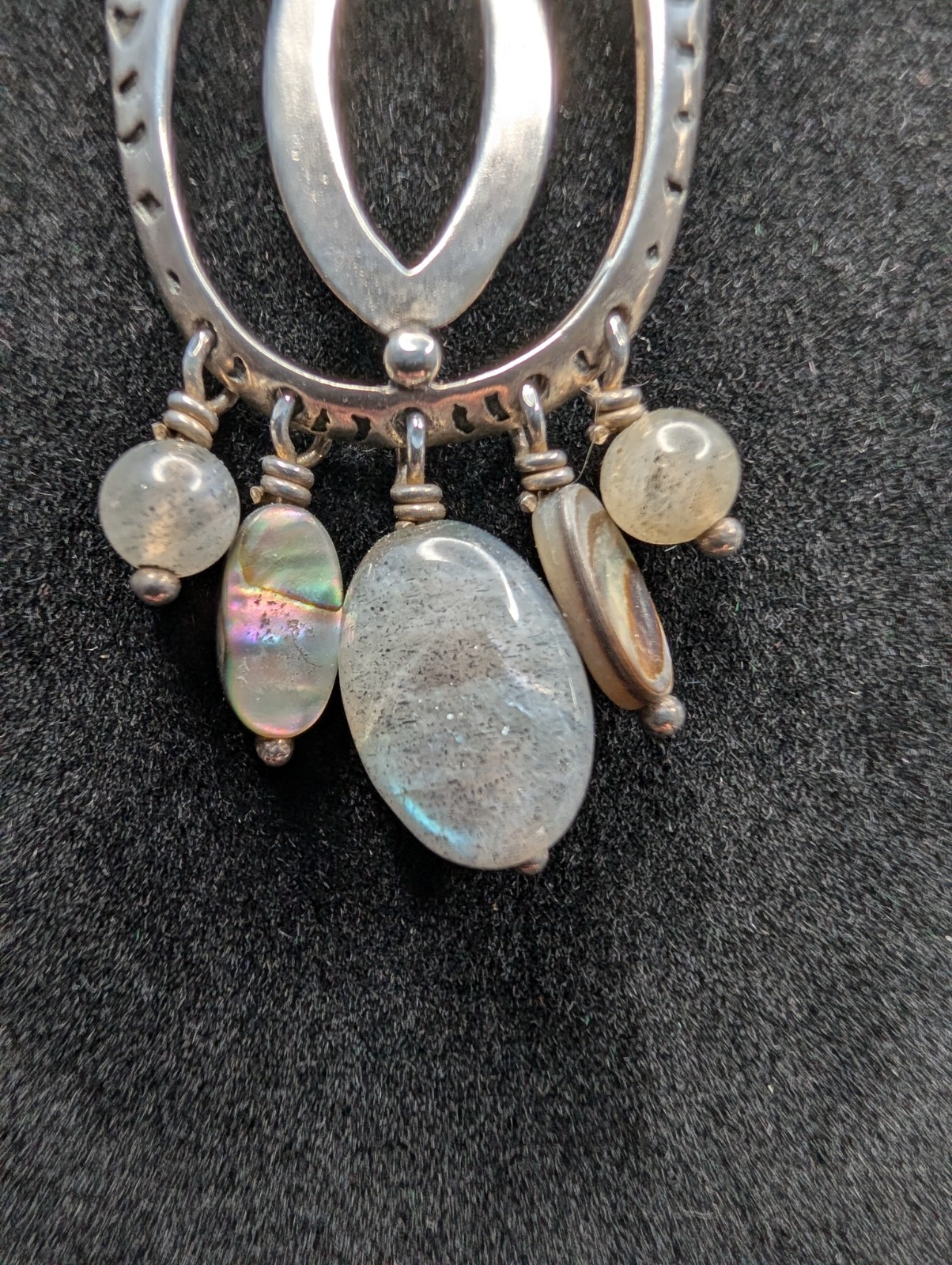 Silpada 925 Sterling Silver Feldspar Infinity Chandelier Earrings
