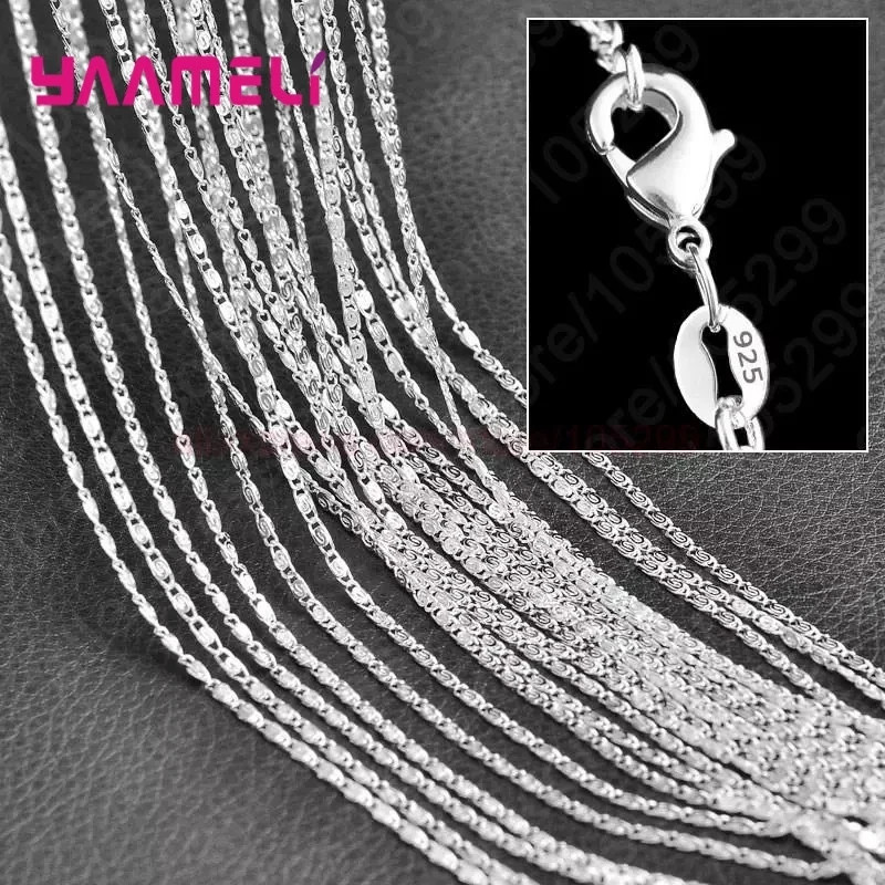 Wholesale 10pcs 925 Sterling Solid Silver 1mm 16inch -24inch Rolo Chain Necklace