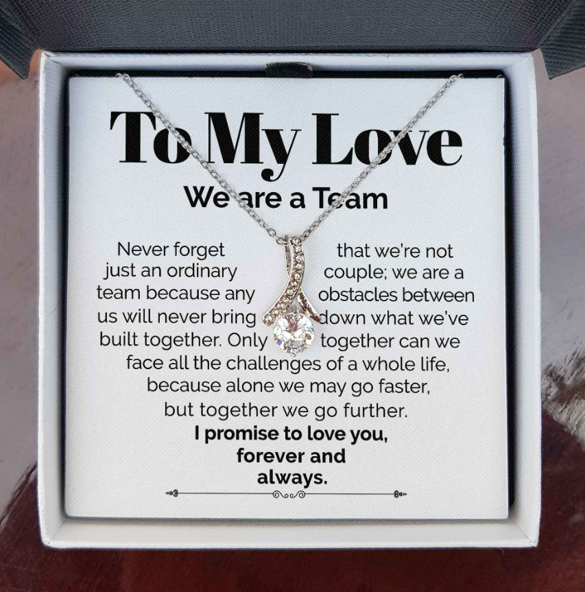 To My wife ribbon Necklace Meaningful Gift From husband birthday anniversary