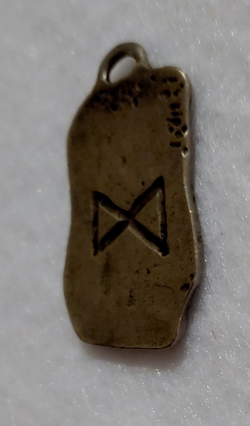 Pewter RUNE ( PROSPERITY ) DOG TAG PENDANT ( 5/8 in x 1 1/8 in )