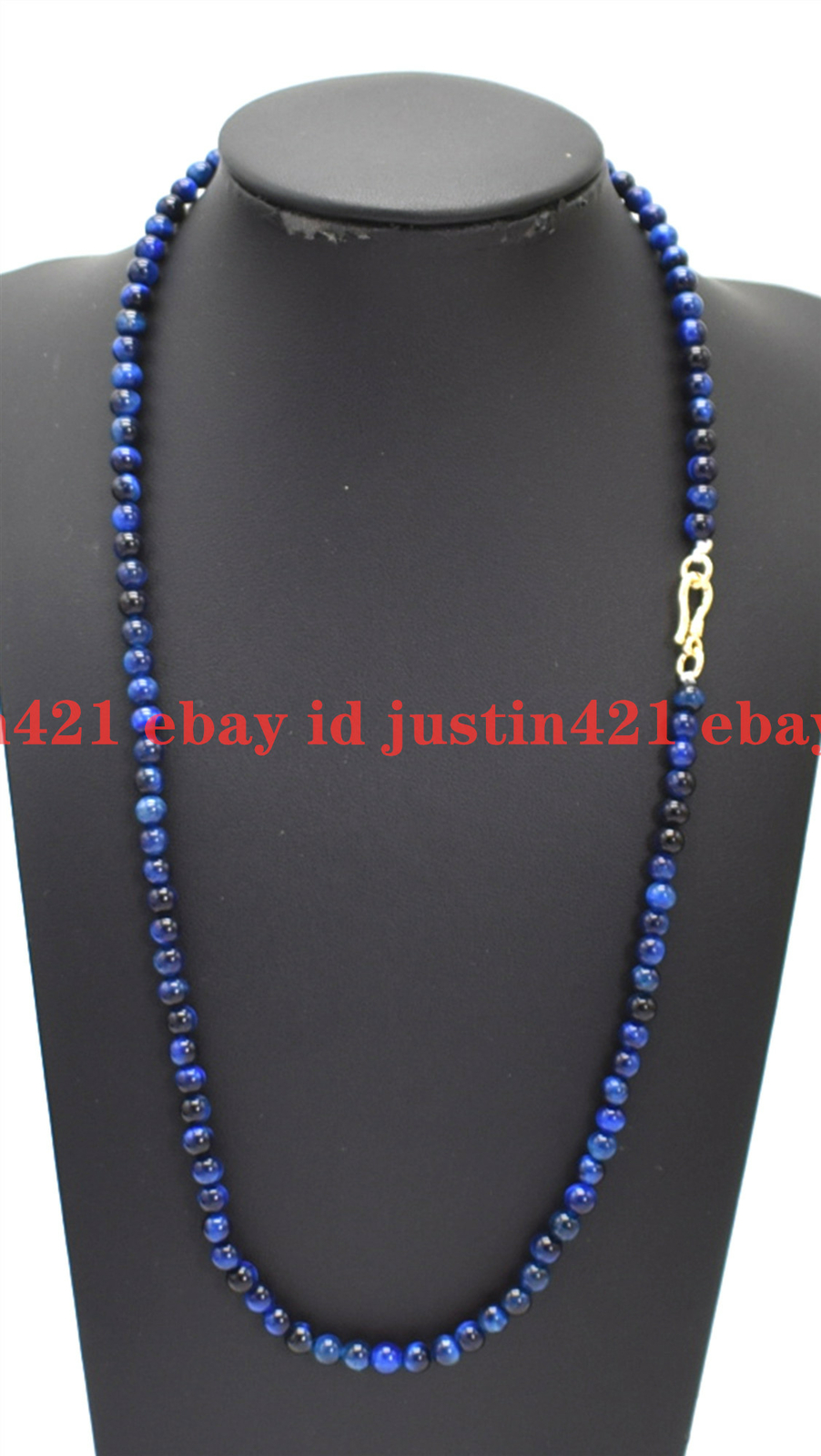4mm Natural Tiger’s Eye Gemstone Round Beads Necklace 16-28″ AAA
