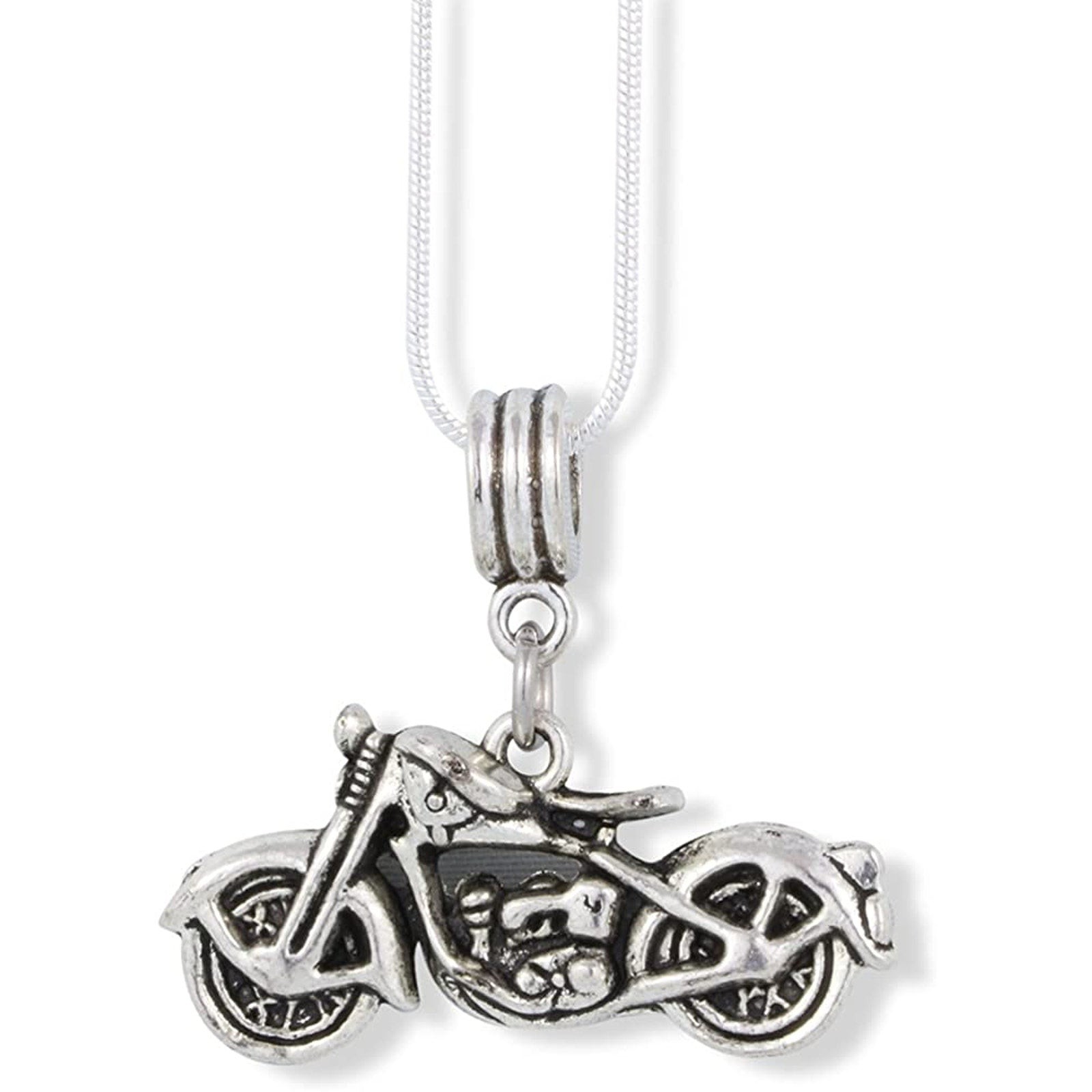 Motorcycle Necklace Bundled with a Motorcycle Charm Keychain
