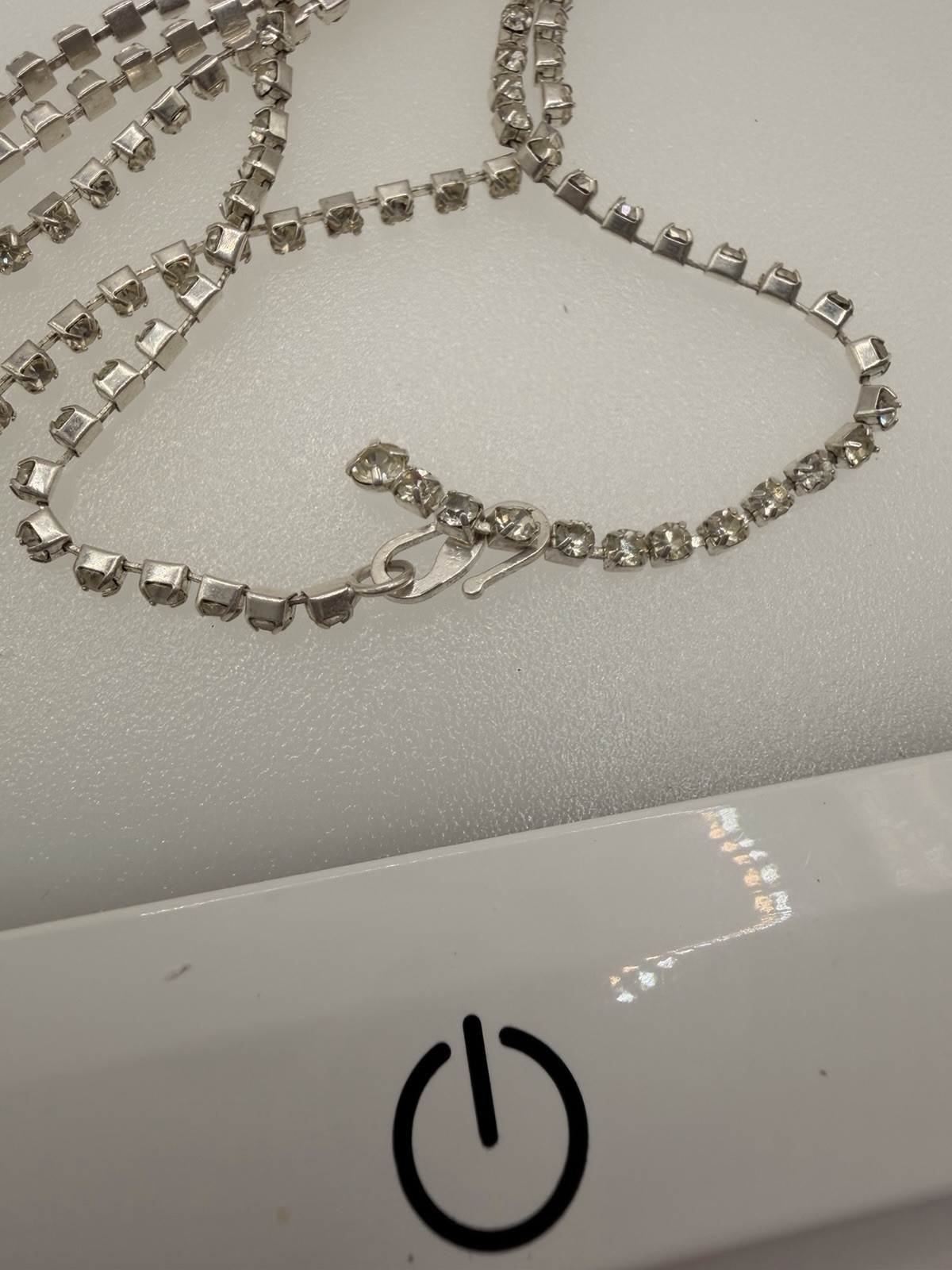 Vintage 18K GP Rhinestone Crystal Wrap Necklace 42” Signed Sparkling Statement