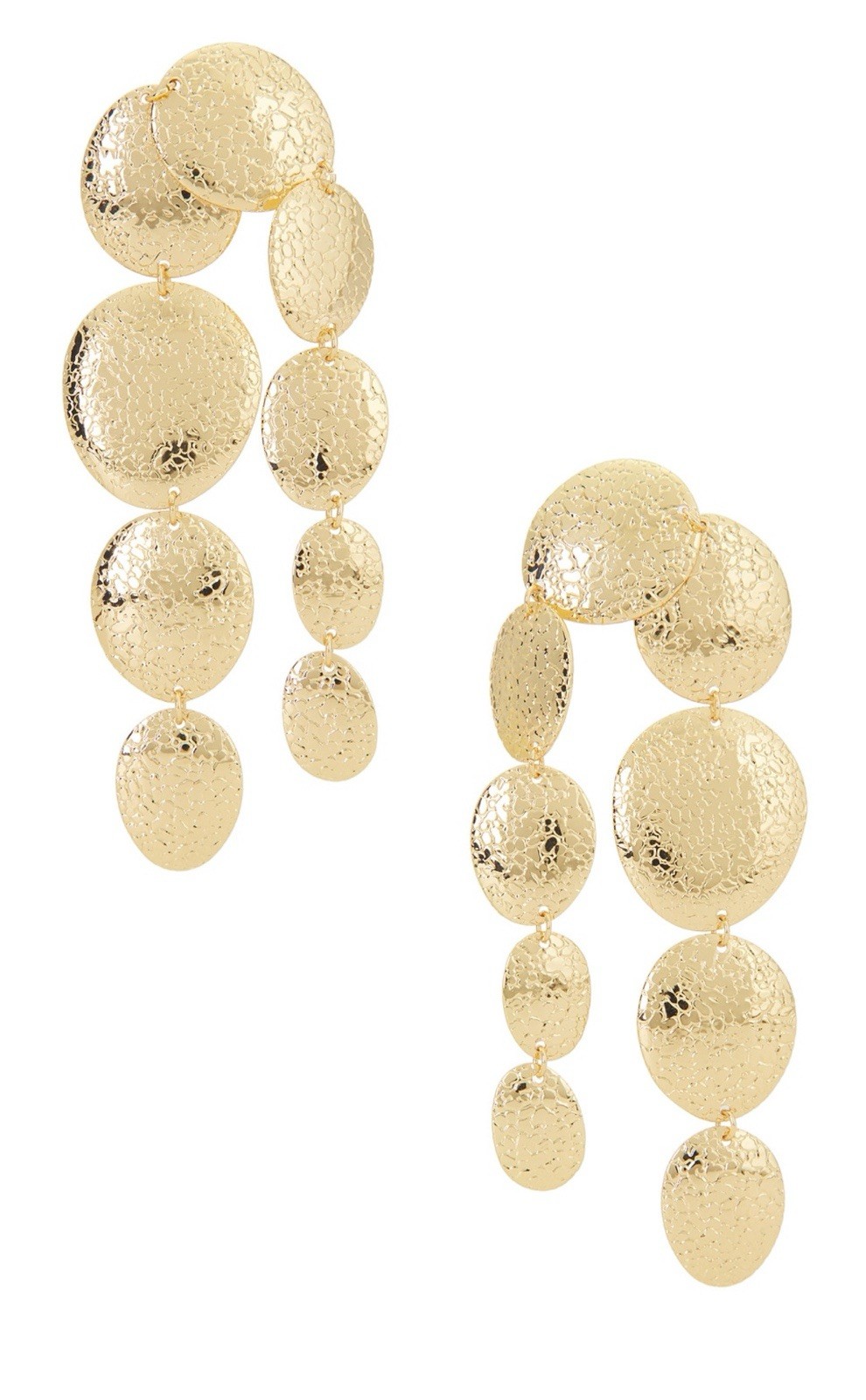 8 Other Reasons Revolve Gold Hammered Metal Statement Post Drop Earrings New