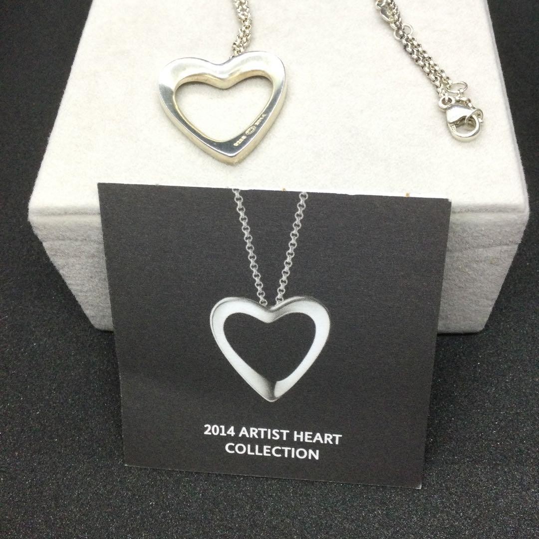 Georg Jensen Necklace Artist Heart 2014 Sterling Silver 925 Length: 17.7 in.