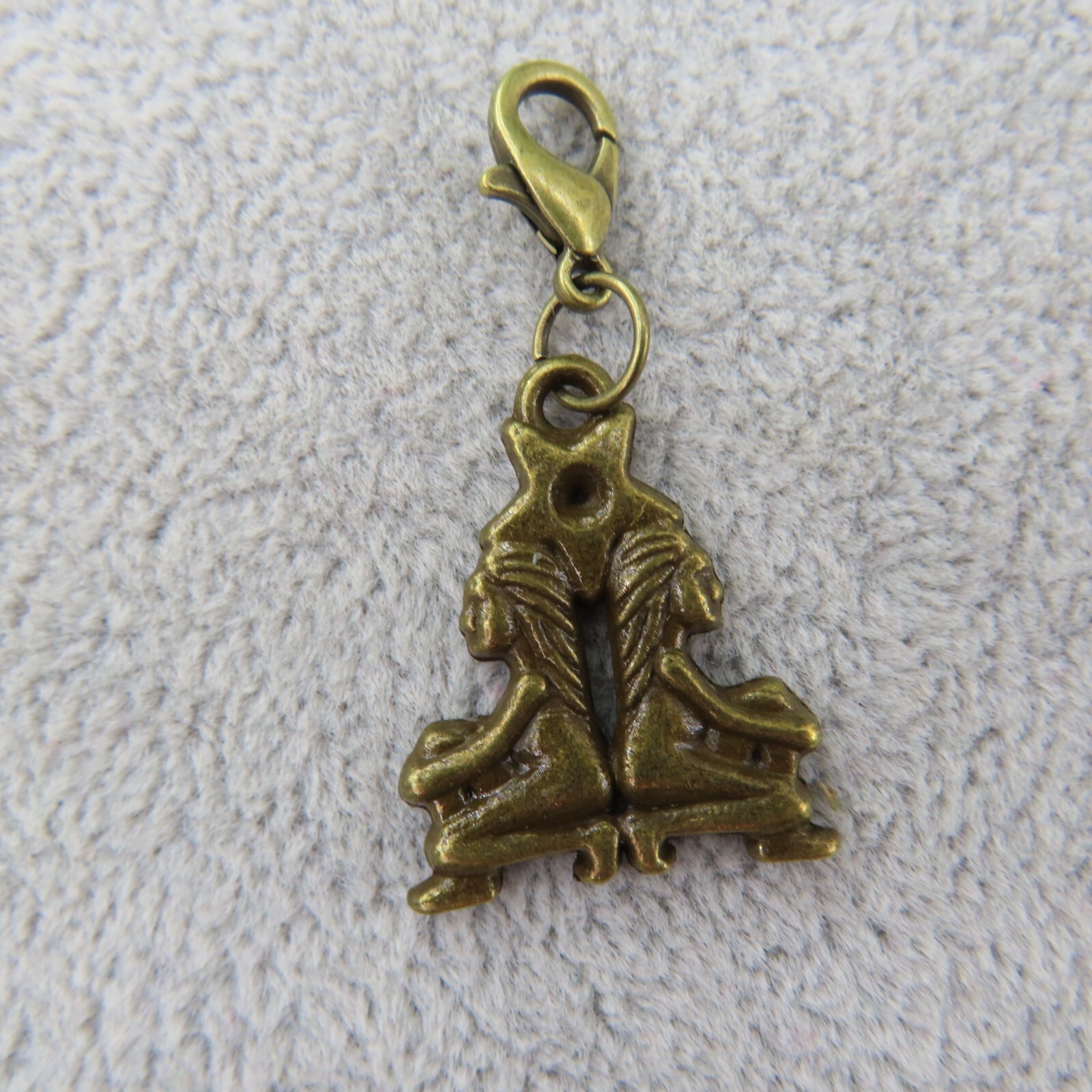 GEMINI Charm Zipper Pull Keychain Add On Clip Dangle Zodiac Sign Astrology Twins