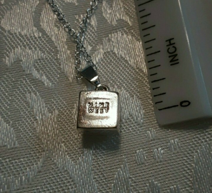 Square Bezel Set clear crystal pendant necklace