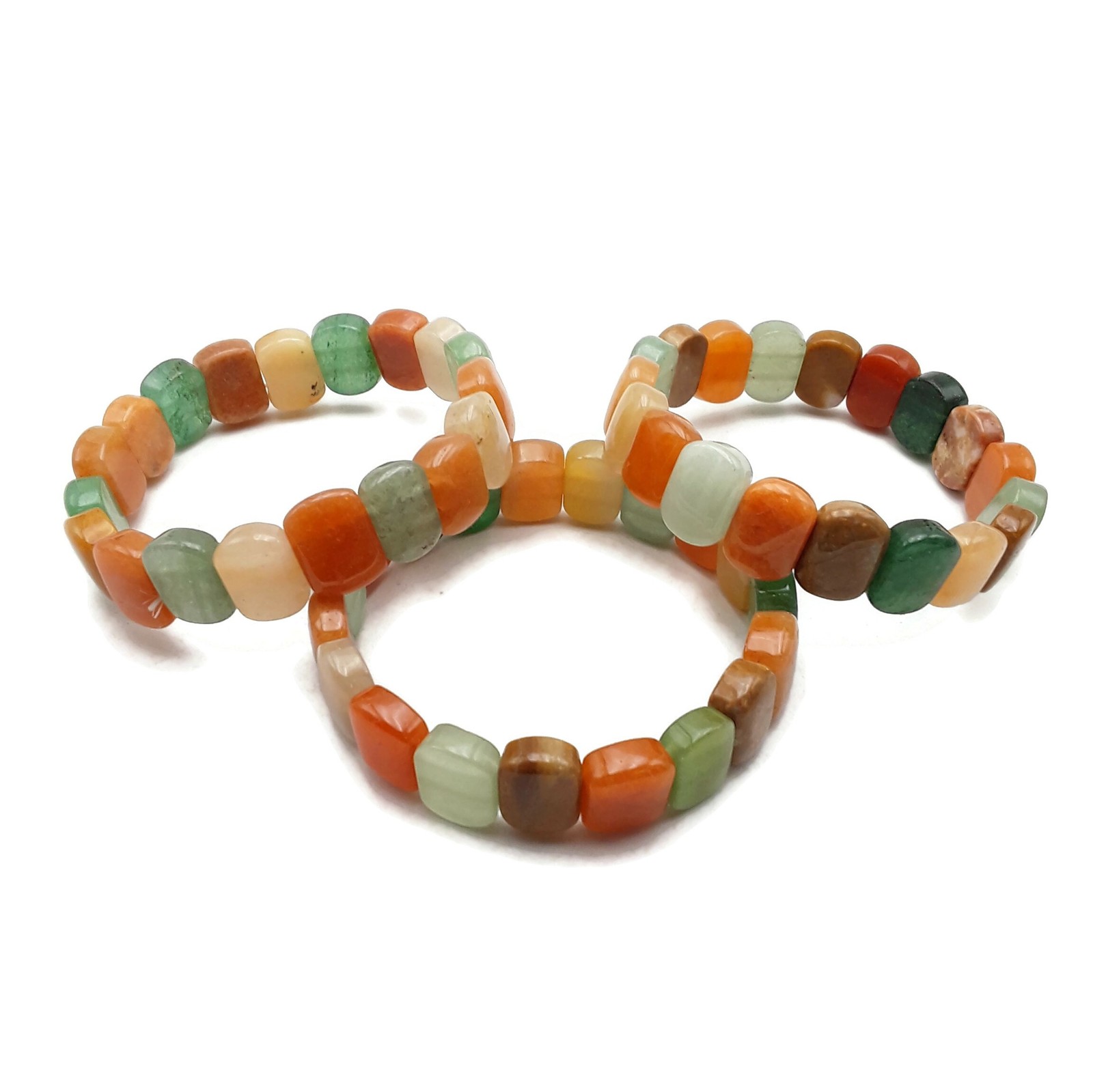Multi Jade Double Drill Bracelet Size Approx 10x25mm Length 7.5″ (10x25mm)