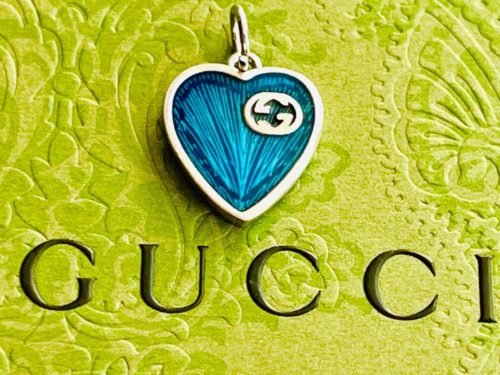 Gucci Pendant Heart blue Logo gg