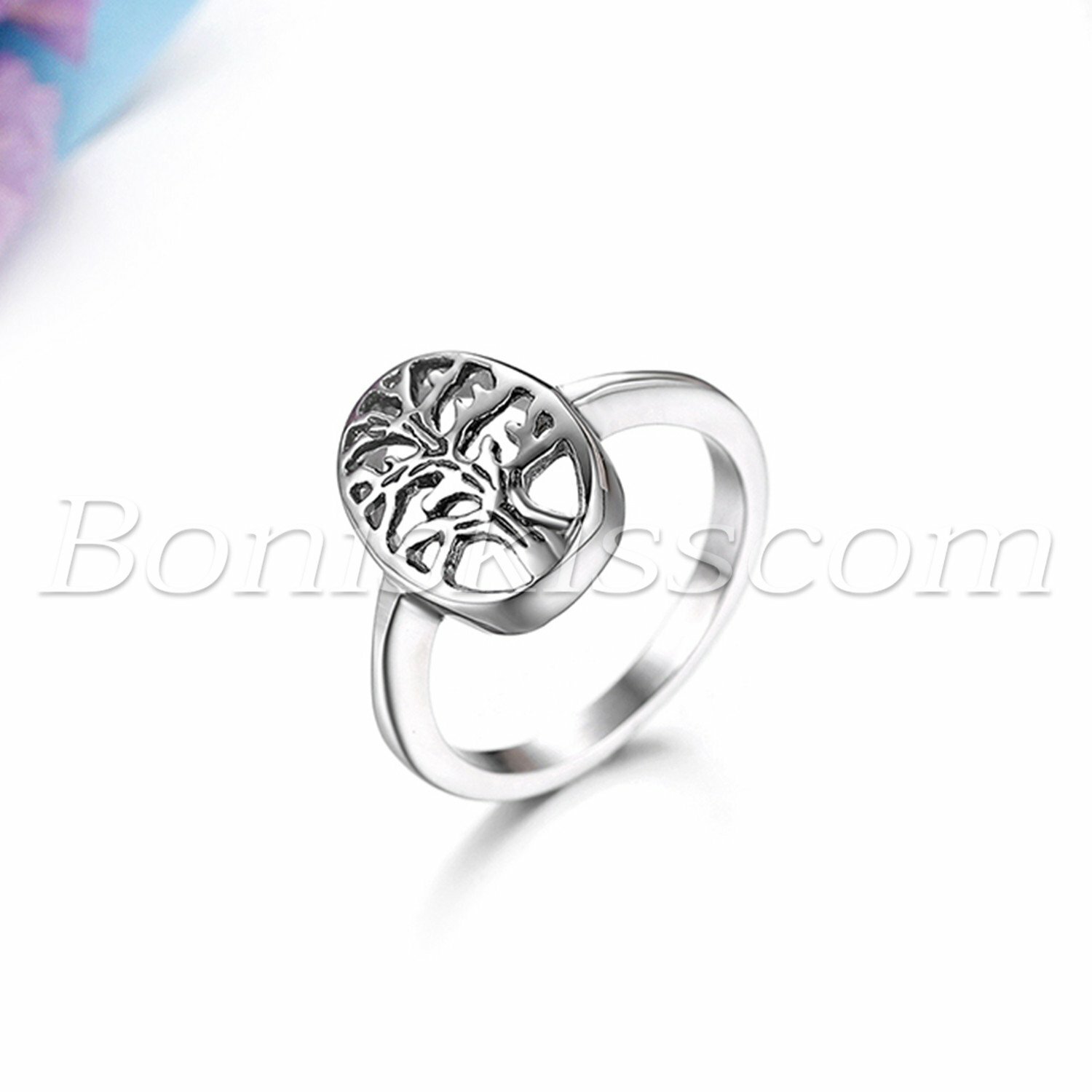 Mens Womens Stainless Steel Tree of Life Ring Promise Anniversary Band Size 5-10