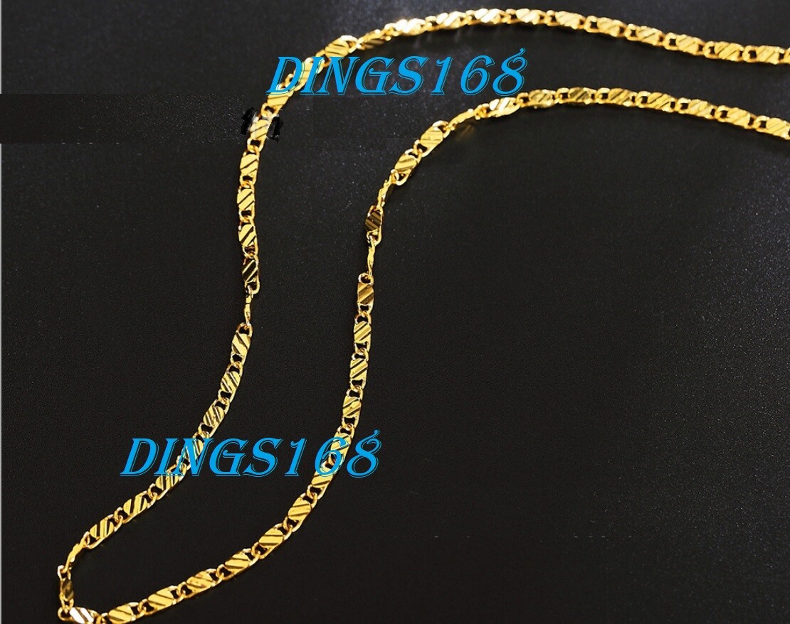 Genuine 18K Gold Filled Tarnish-Free 2.2mm Flat Necklace Chain 16/18/20~30″ H038