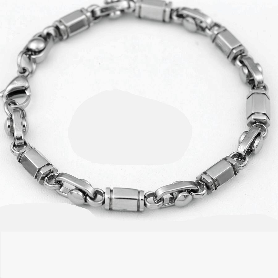 Men’s 9″ Stainless Steel 6mm Hexagon Link Chain Bracelet High polish*BOX