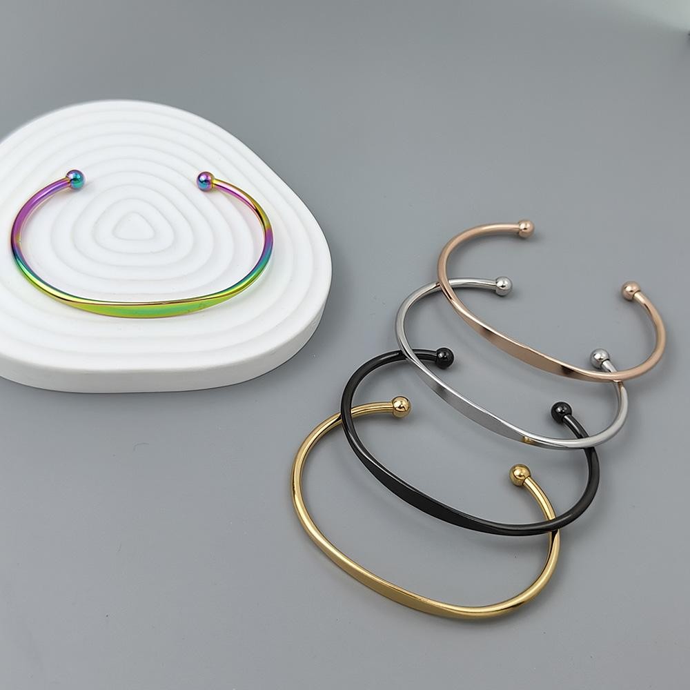 Classic C-Shaped Spherical Gold-Plated Stainless Steel Bracelet – Waterproof