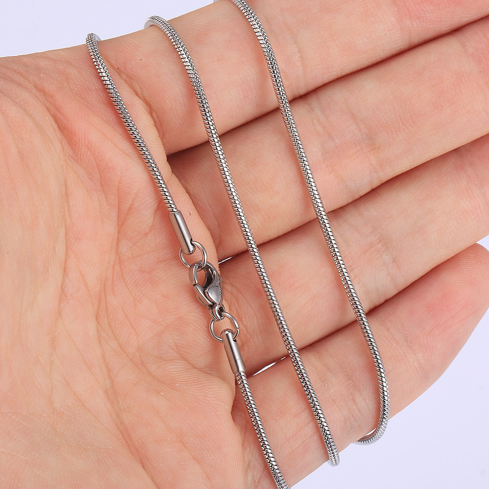 0.9mm-2.0mm Silver/Gold Plated Stainless Steel Herringbone Snake Chain Necklace