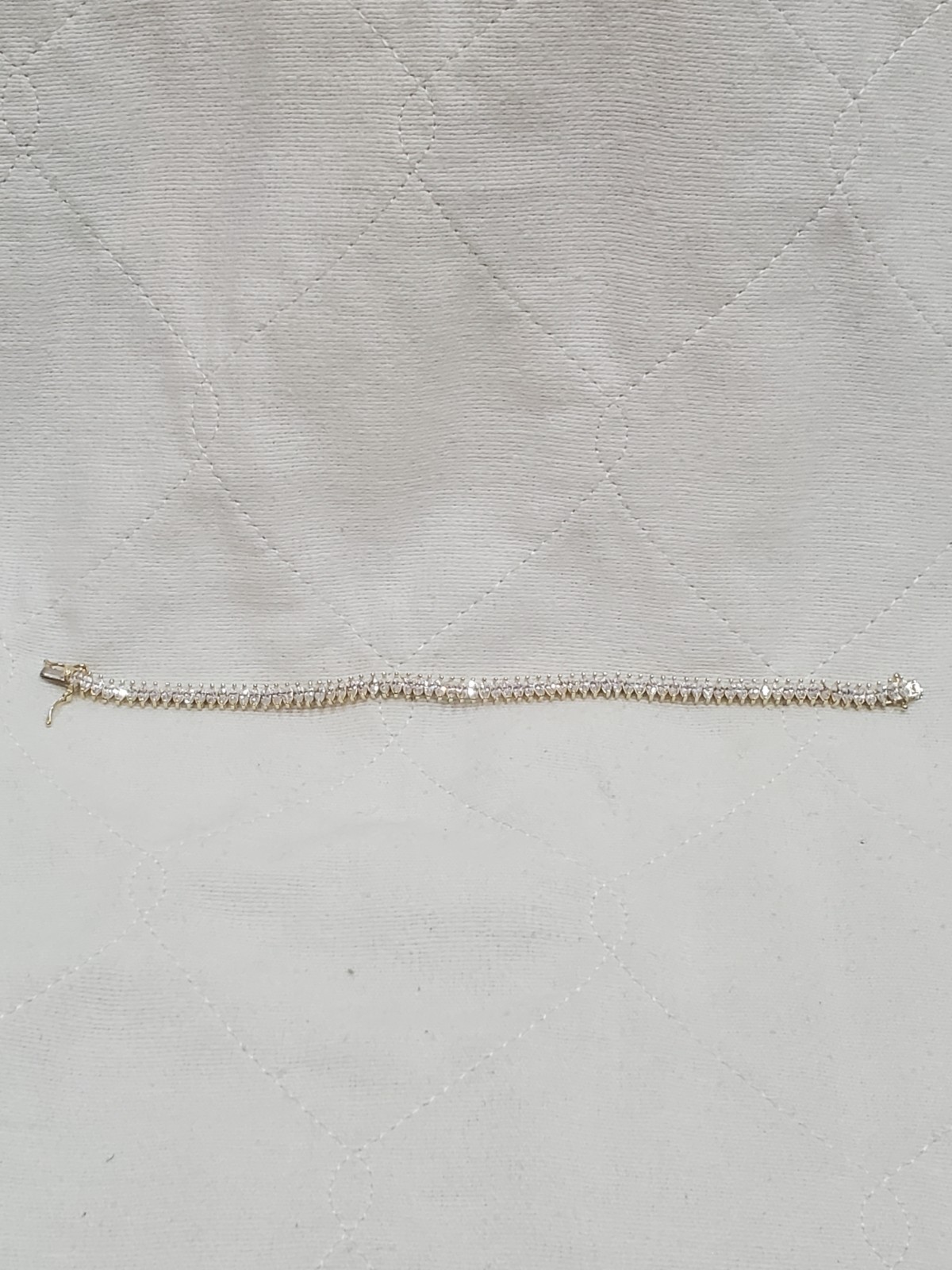 925 FAS Simulated Diamond MARQUISE LINK Tennis Bracelet Gold Plated