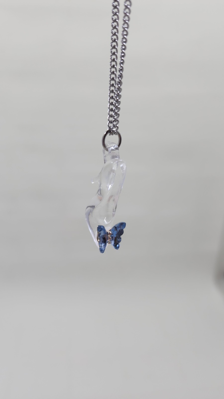 Cinderella Glass Slipper Necklace – Crystal Rhinestone Butterfly – Once Upon