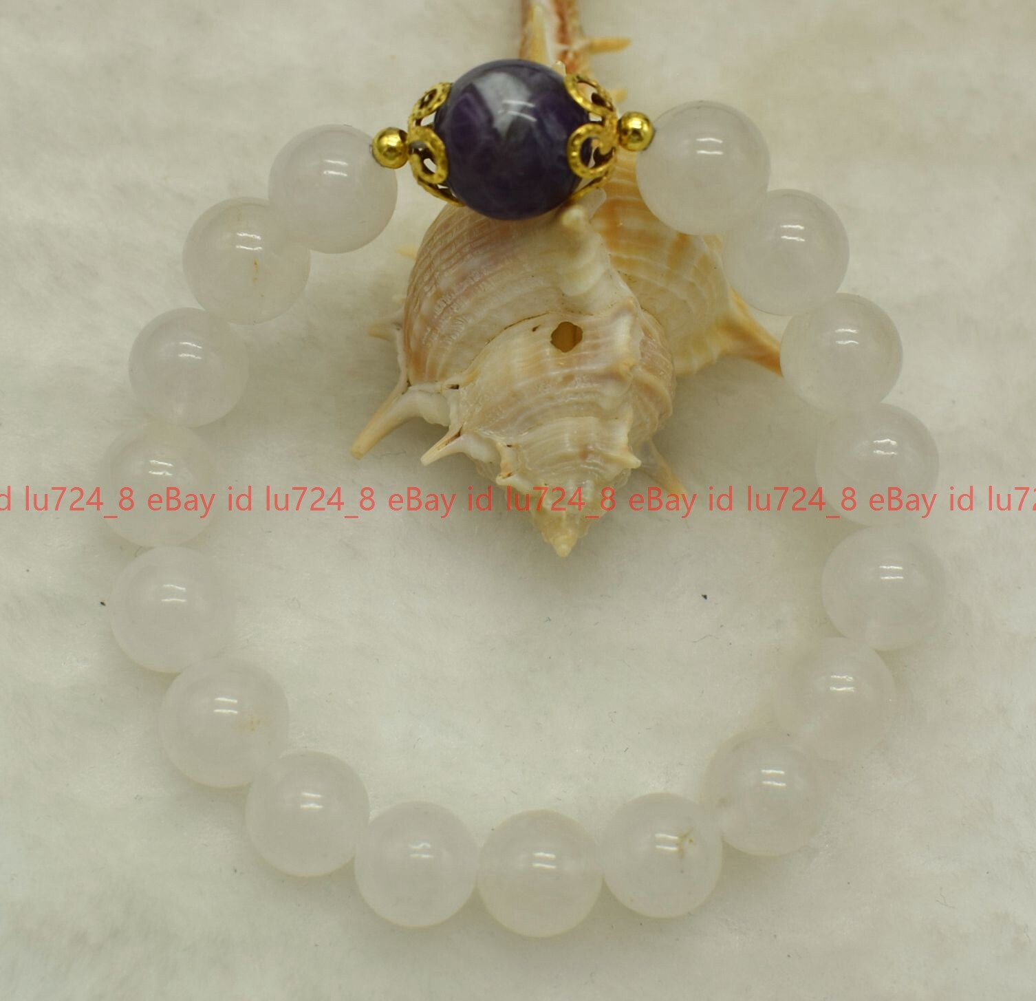 6/8/10/12mm Natural White Jade &Multicolor Gemstone Round Beads Bracelet 7.5″