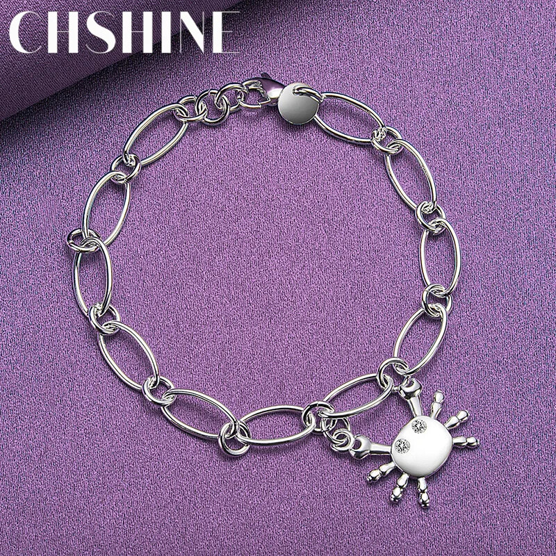 CHSHINE 925 Sterling Silver Crab Pendant Bracelet For Women Fashion Jewelry