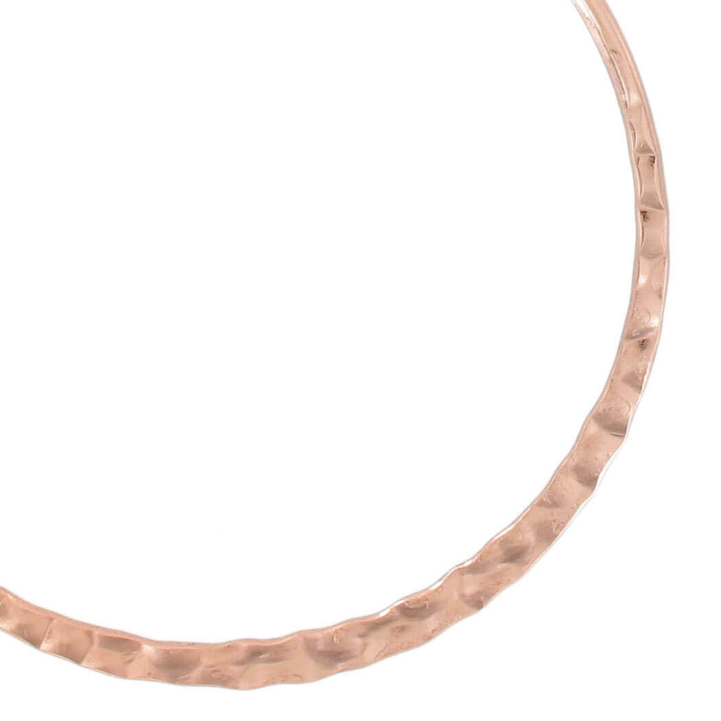 Ky & Co USA Hammered Large Round Hoop Earrings Pierced 2 3/8″ – Rose Gold Tone