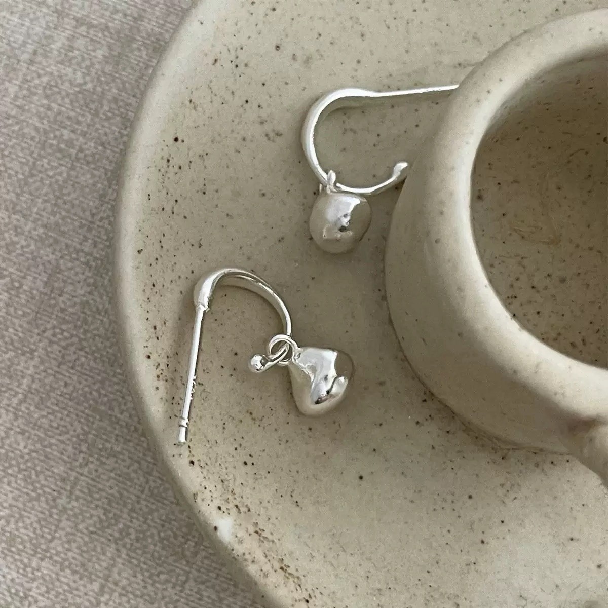 925 Silver Geometric Drop Huggie Hoop Earrings 10mm Small Dangle Earrings A52