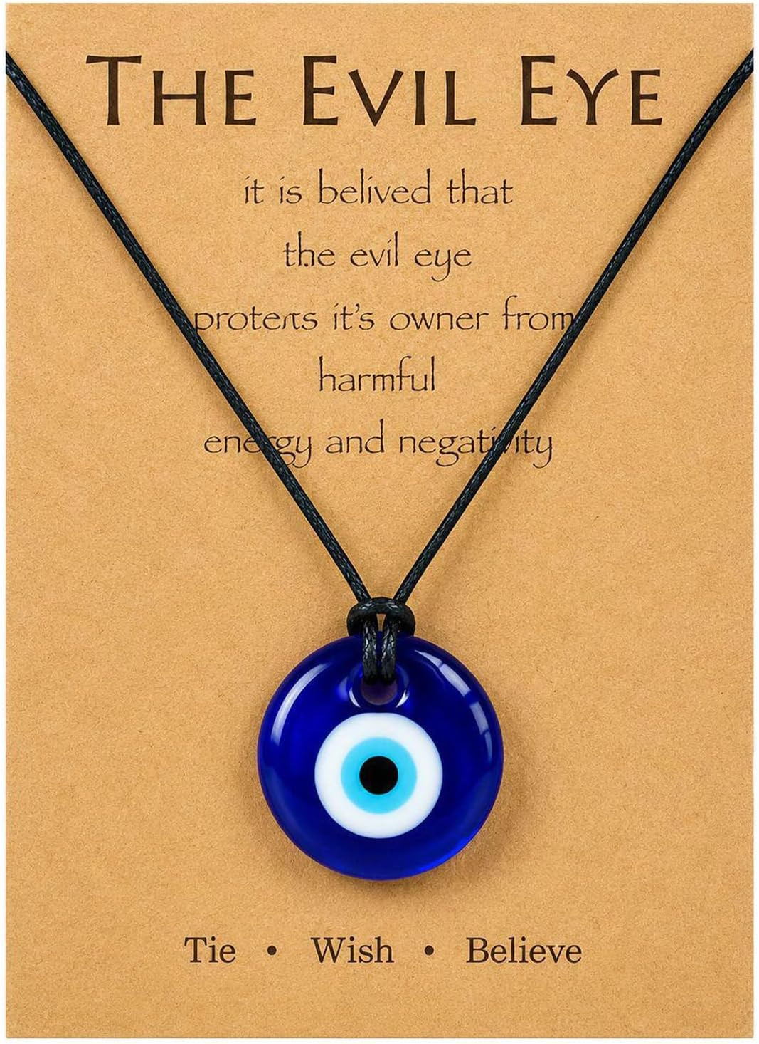 Evil Eye Necklace for Women Evil Eye Pendant Necklace Leather Rope Glass Inspira