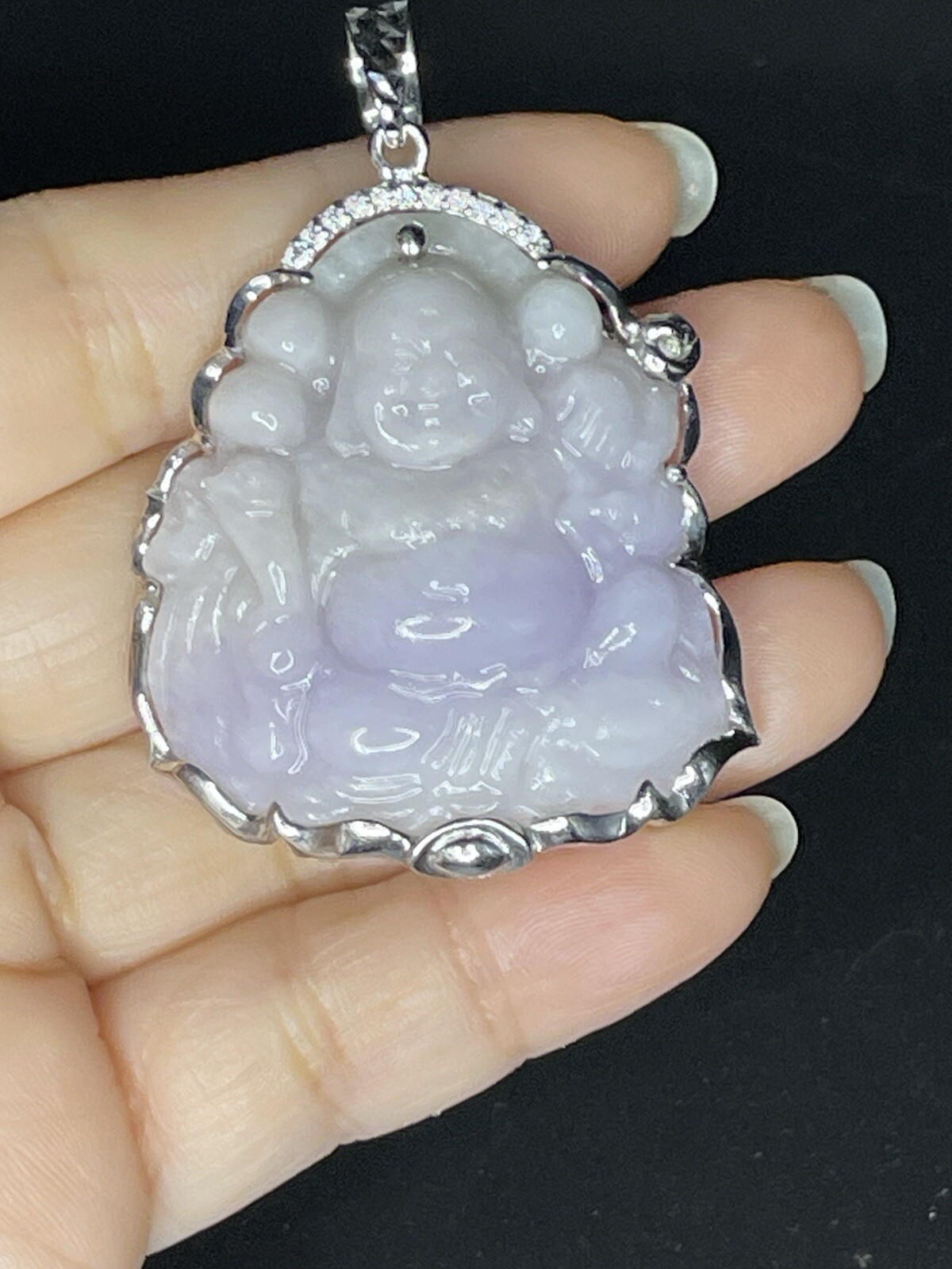 Maitreya Buddha pendant 100% Natural Jade & Natural Color