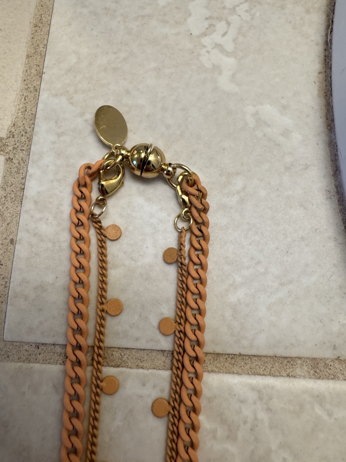 BAR By Alexa Rae Melania Clara Muted Orange 2 Piece Layered Detachable Necklace