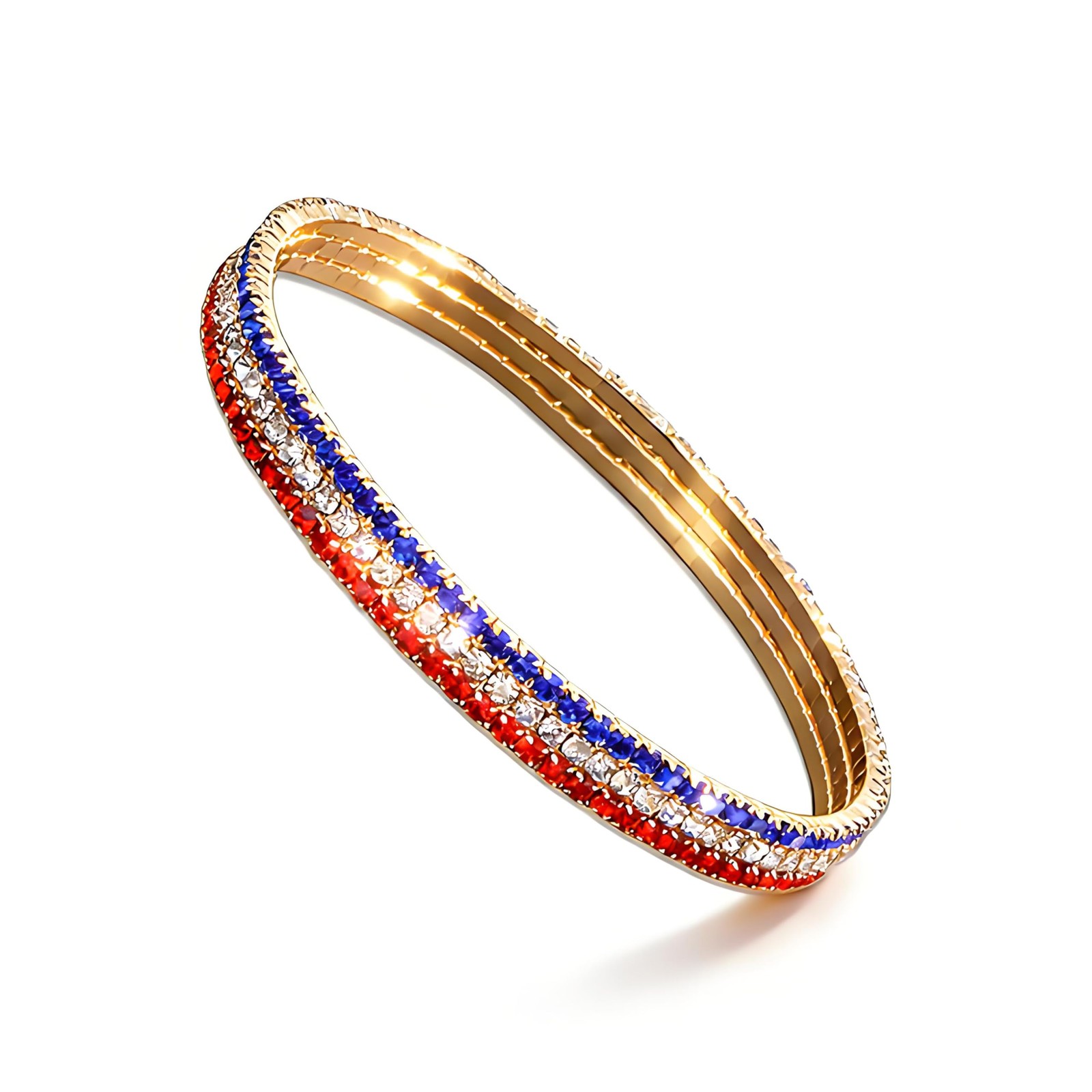 MALOYANVE 4th of July Patriotic American Flag Bracelets for Women Red White B…