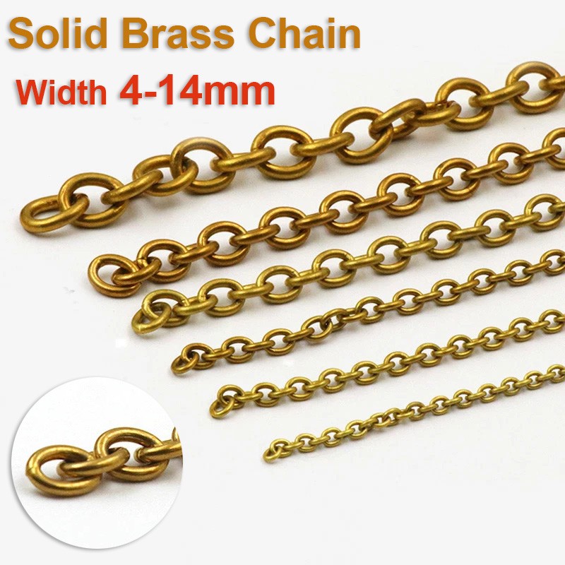 Solid Brass Chain 4~14mm Width Necklace Jewelry Bags Craft Chain Sold Per Meters