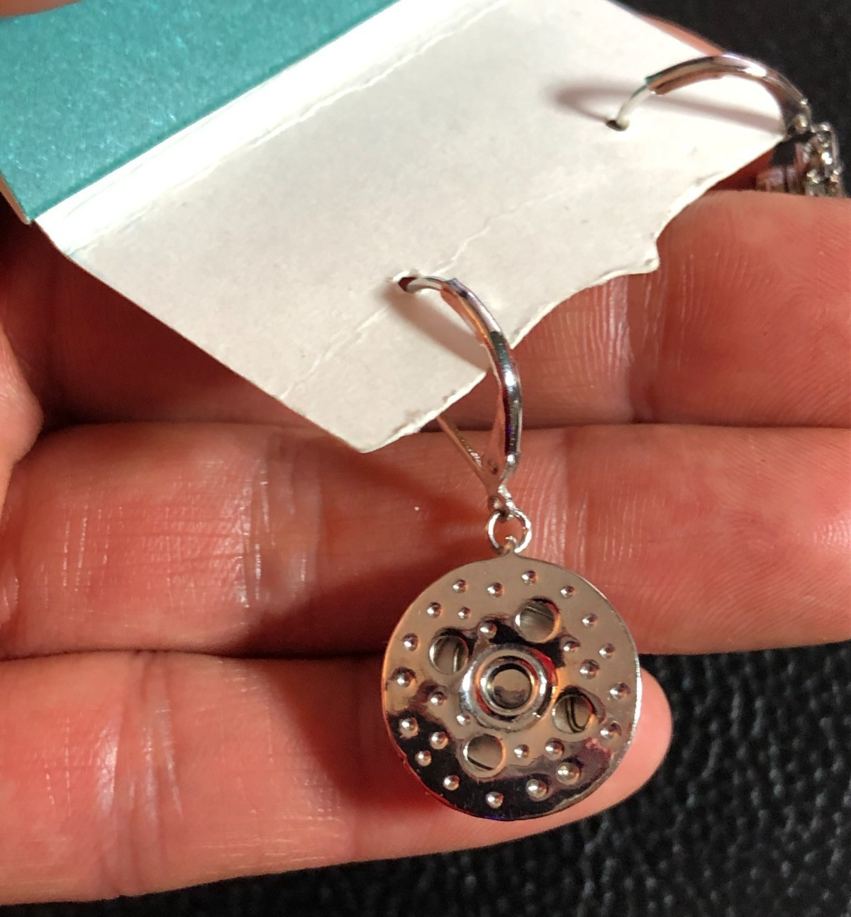 Silver Crystal Rhinestone Dangle Earrings Gingersnaps Detachable NEW 1.5″ 8260