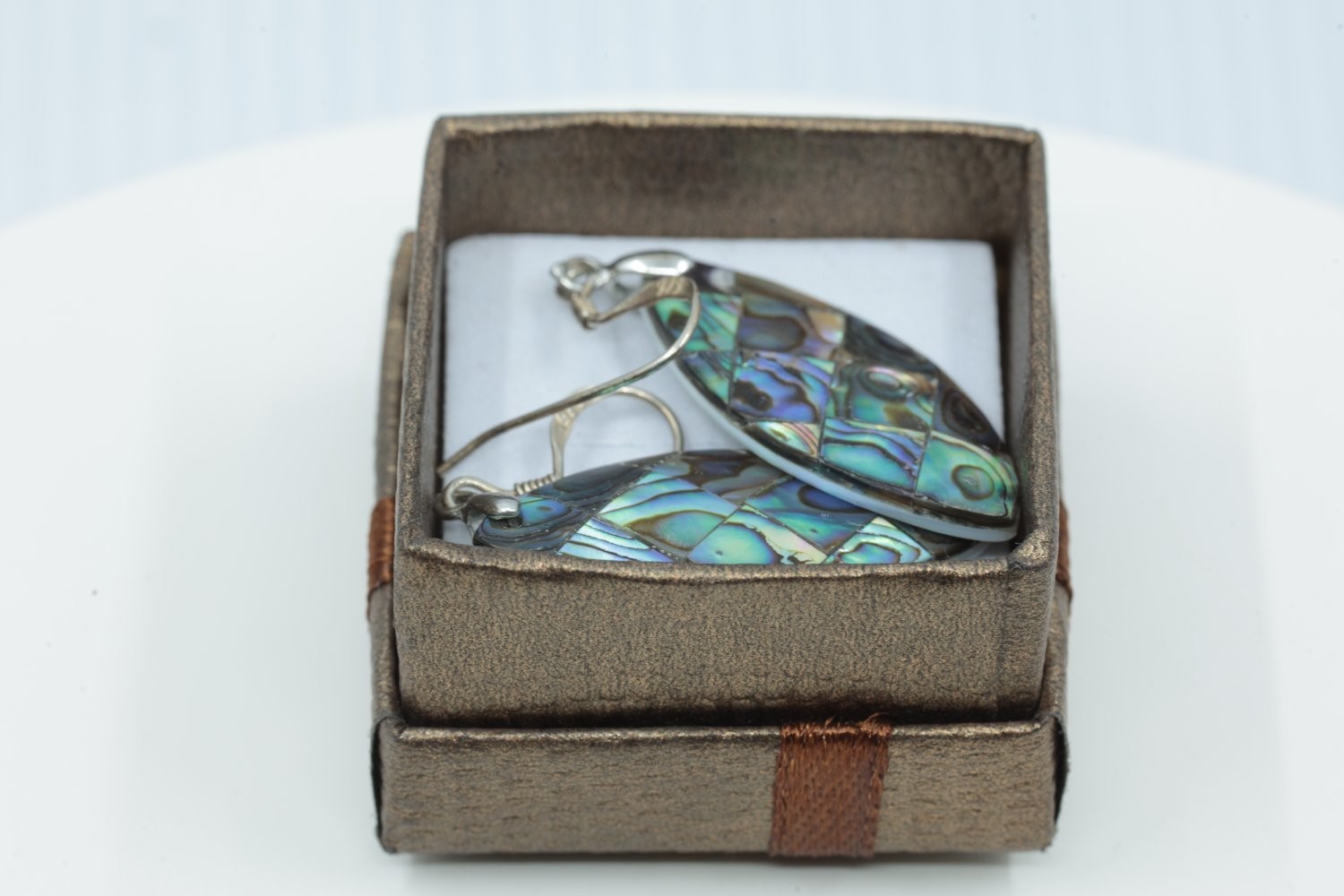 Earrings Medium Multicolor Shell Vintage Abalone Dangle Drop