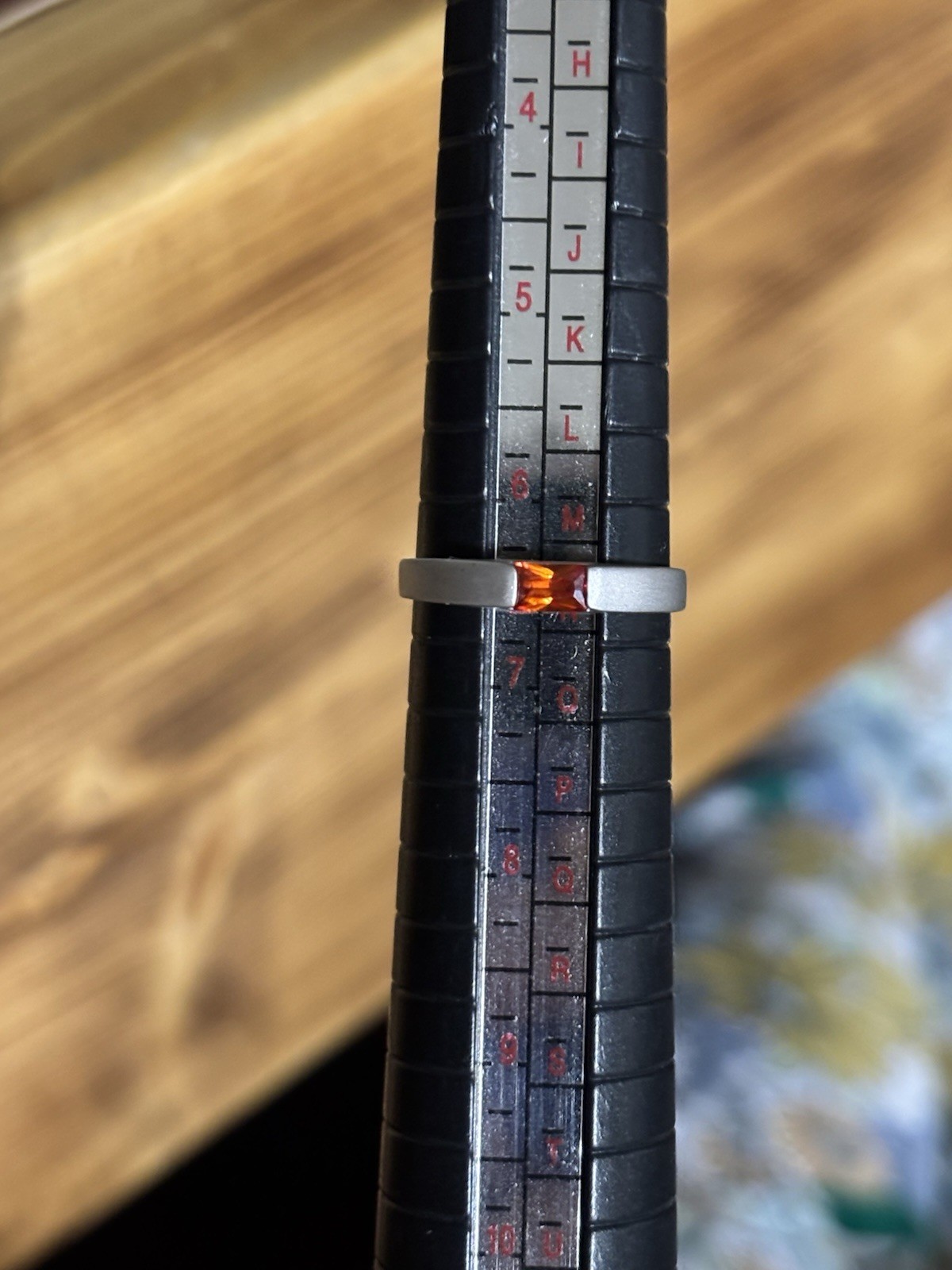 925 band ring with orange stone size 6.5