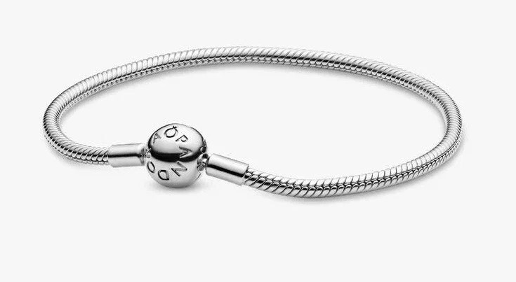 PANDORA STERLING SILVER BRACELET WITH CRYSTAL HEART & LOVE CHARMS & GIFT BOX!