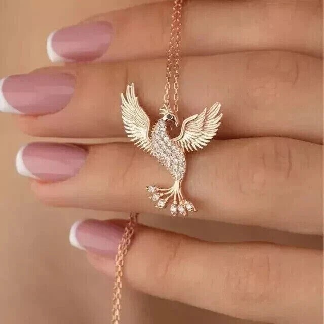 2Ct Round Cut Simulated Diamond Women’s Stunning Pendant In 14K Rose Gold Plated