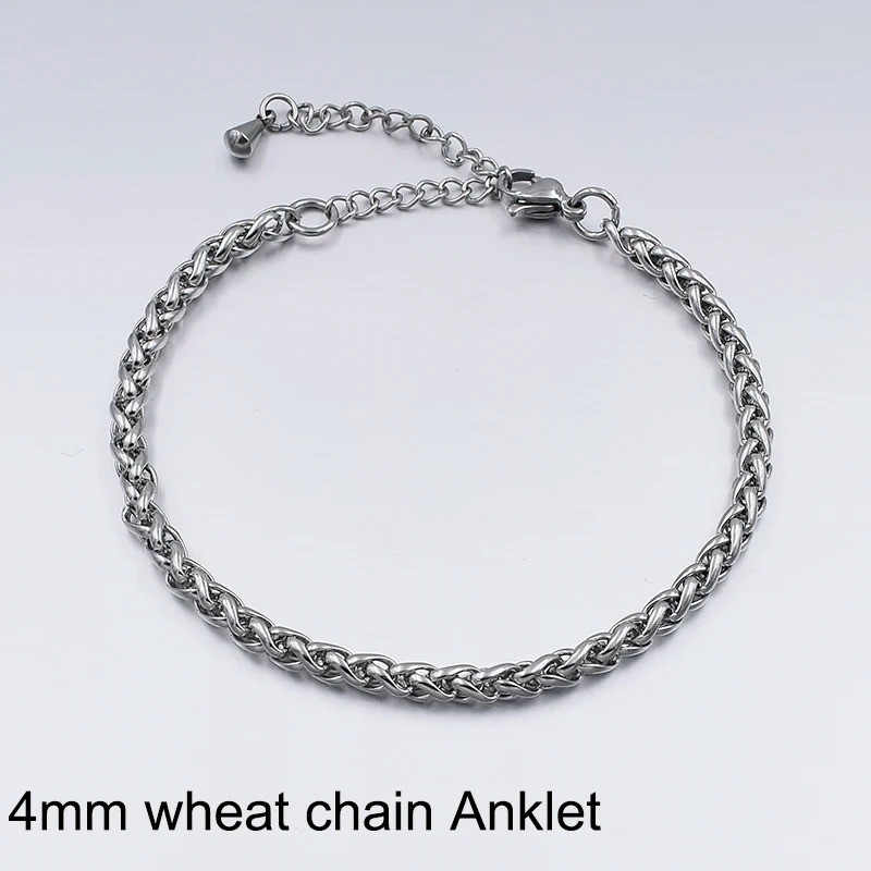 Stainless Steel Anklet Women Men Beach Foot Chain Ankle Bracelet Summer Jewelry