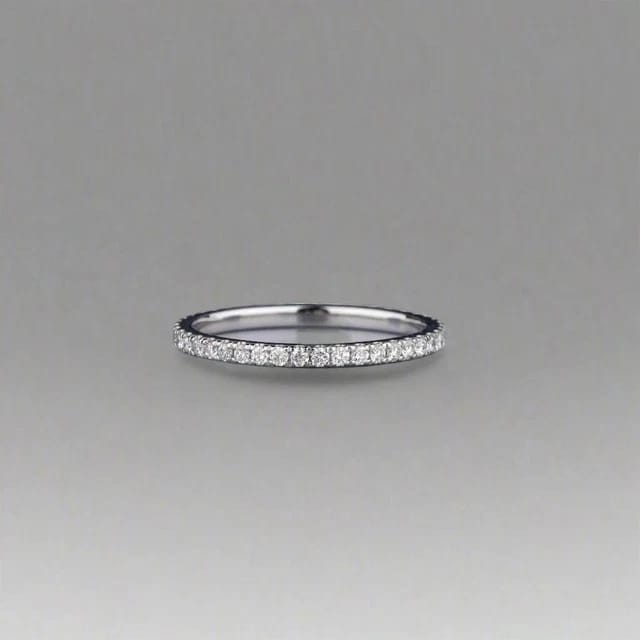 0.44 Ct Round Lab Grown Diamond Eternity Band Ring 14K White Gold plated