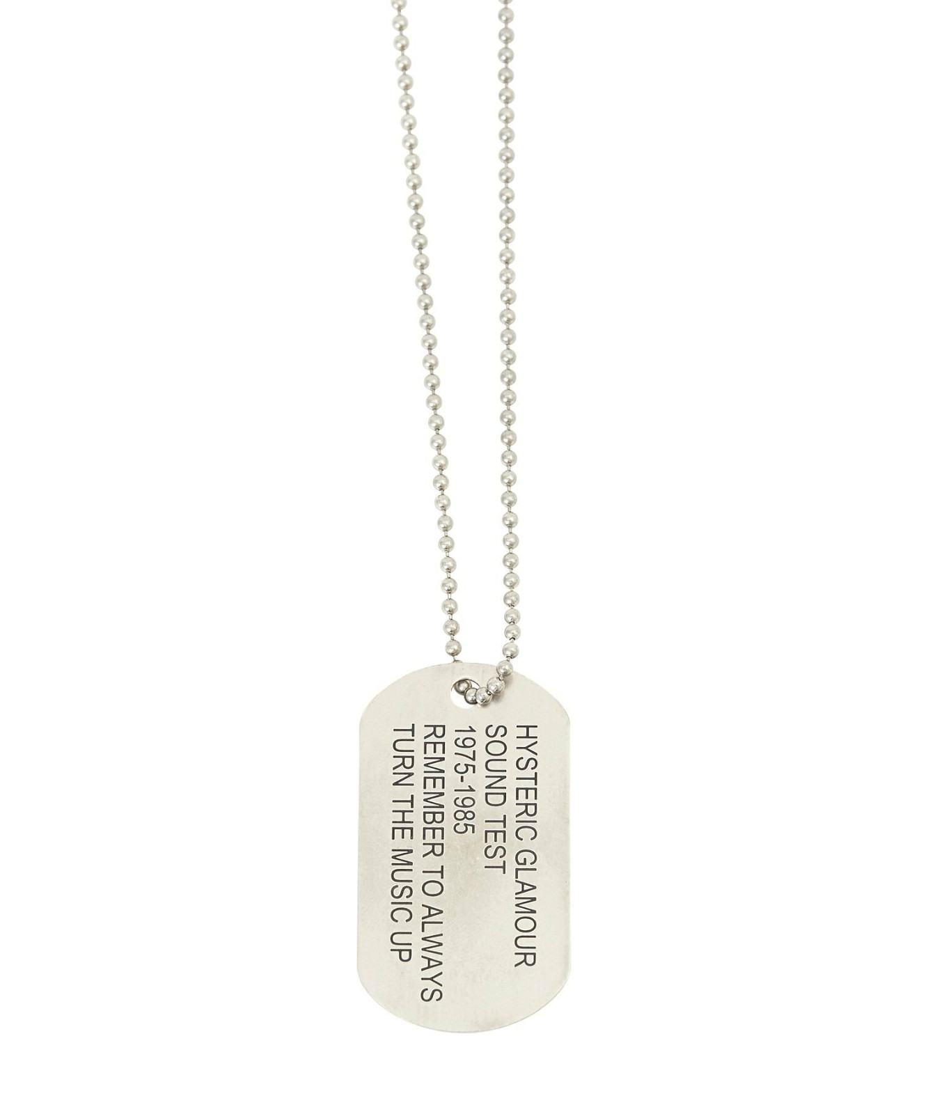 HYSTERIC GLAMOUR Guitar Girl Ball Chain Necklace Pendant Silver Japan Authentic