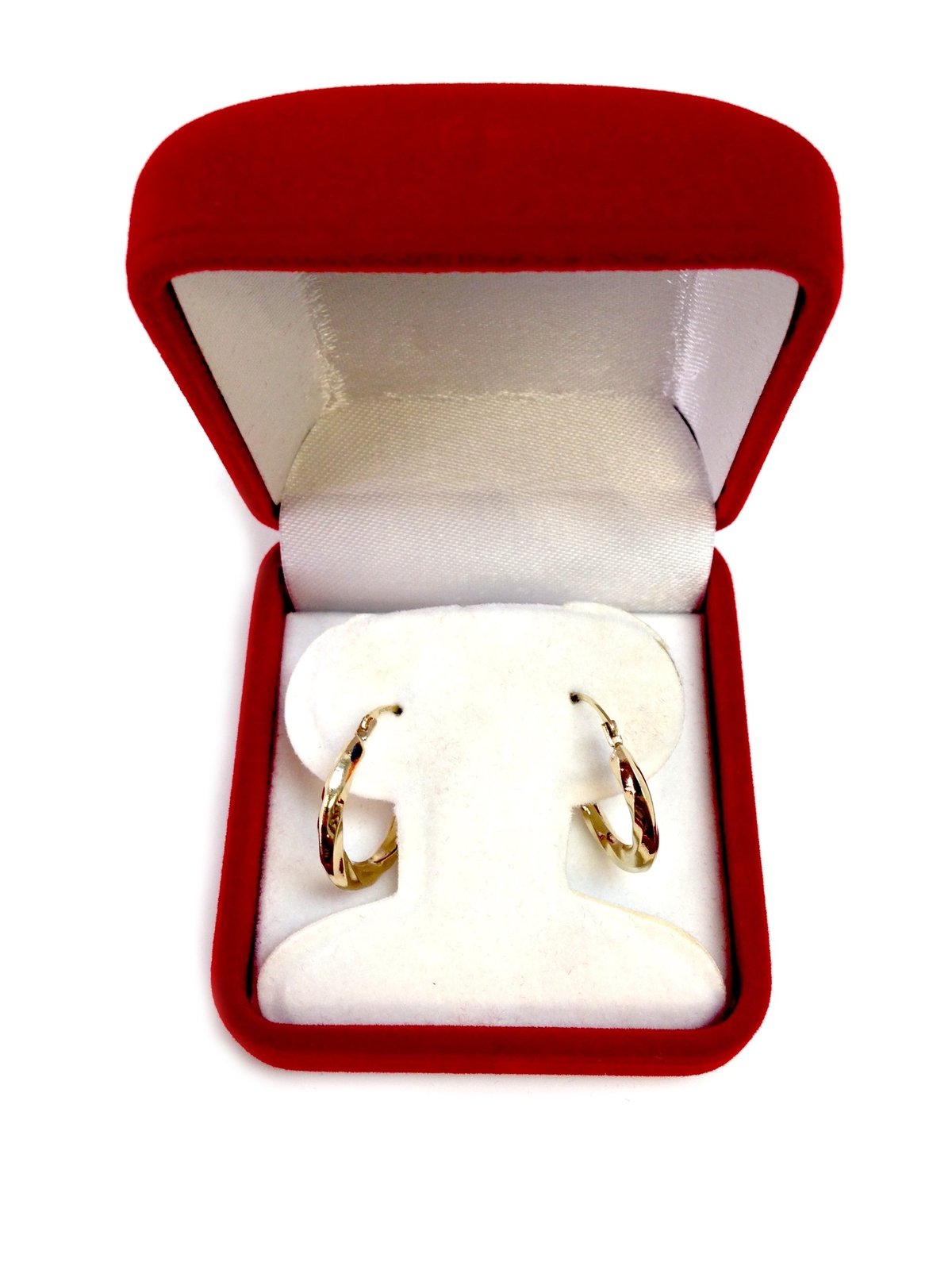 14k Yellow Gold Horseshoe Swirl Hoop Earrings, Diameter 20mm