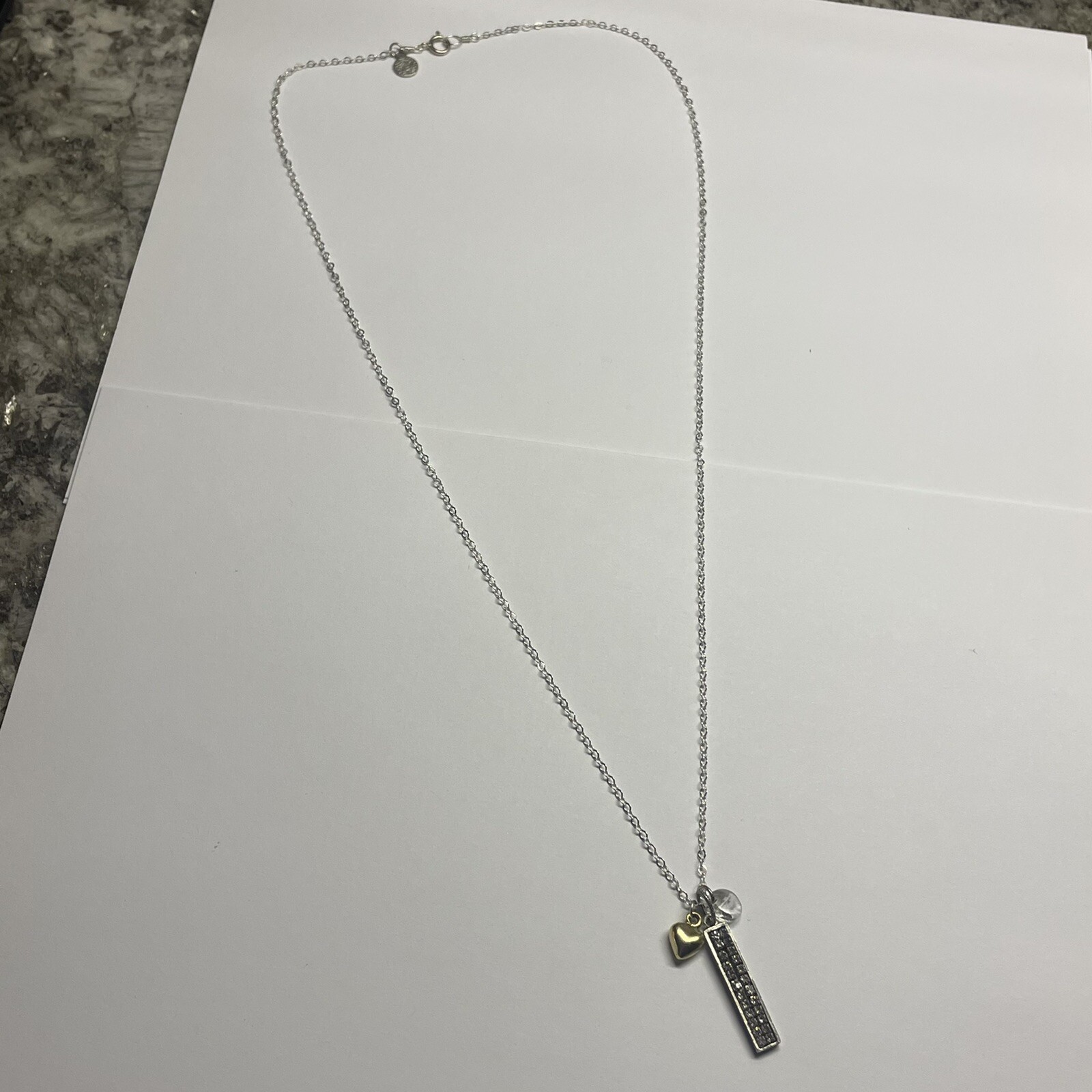 Women’s Costume Necklace Silver Tone Chain Rhinestone Pendant / Charms – 27 Inch