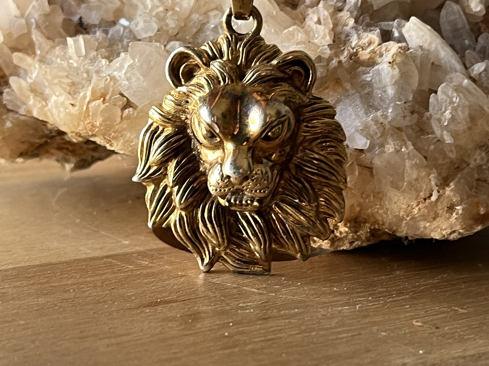 925 Plated GLD Lion Pendant And Chain