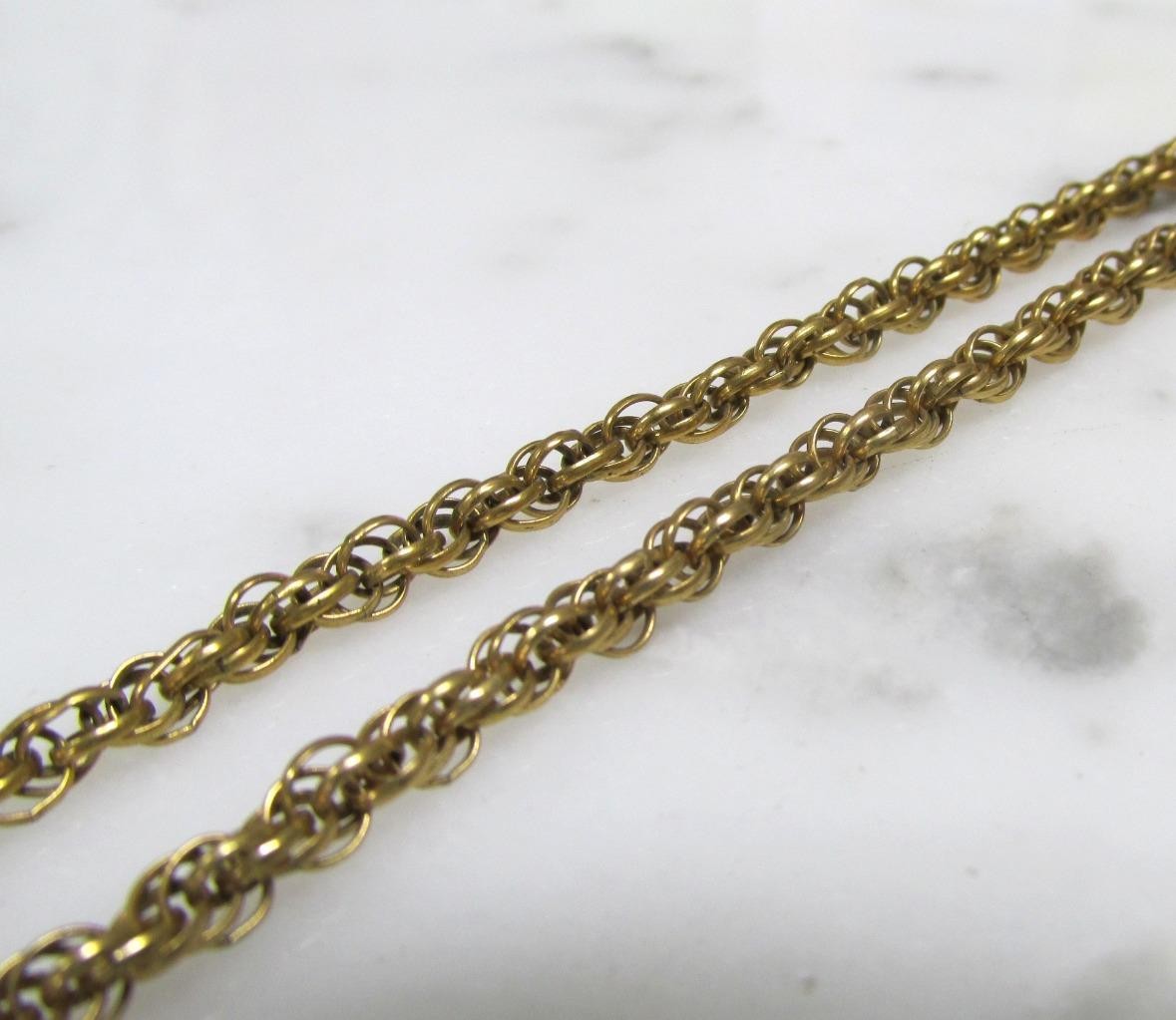Vintage Yellow Gold Filled Rope Chain Necklace ~ 30″ ~ 16grams ~ 7-C604