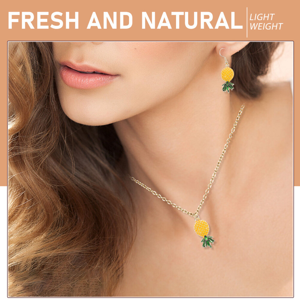 Pineapple Earrings for Women Upside down Jewelry Necklace Collection Travel