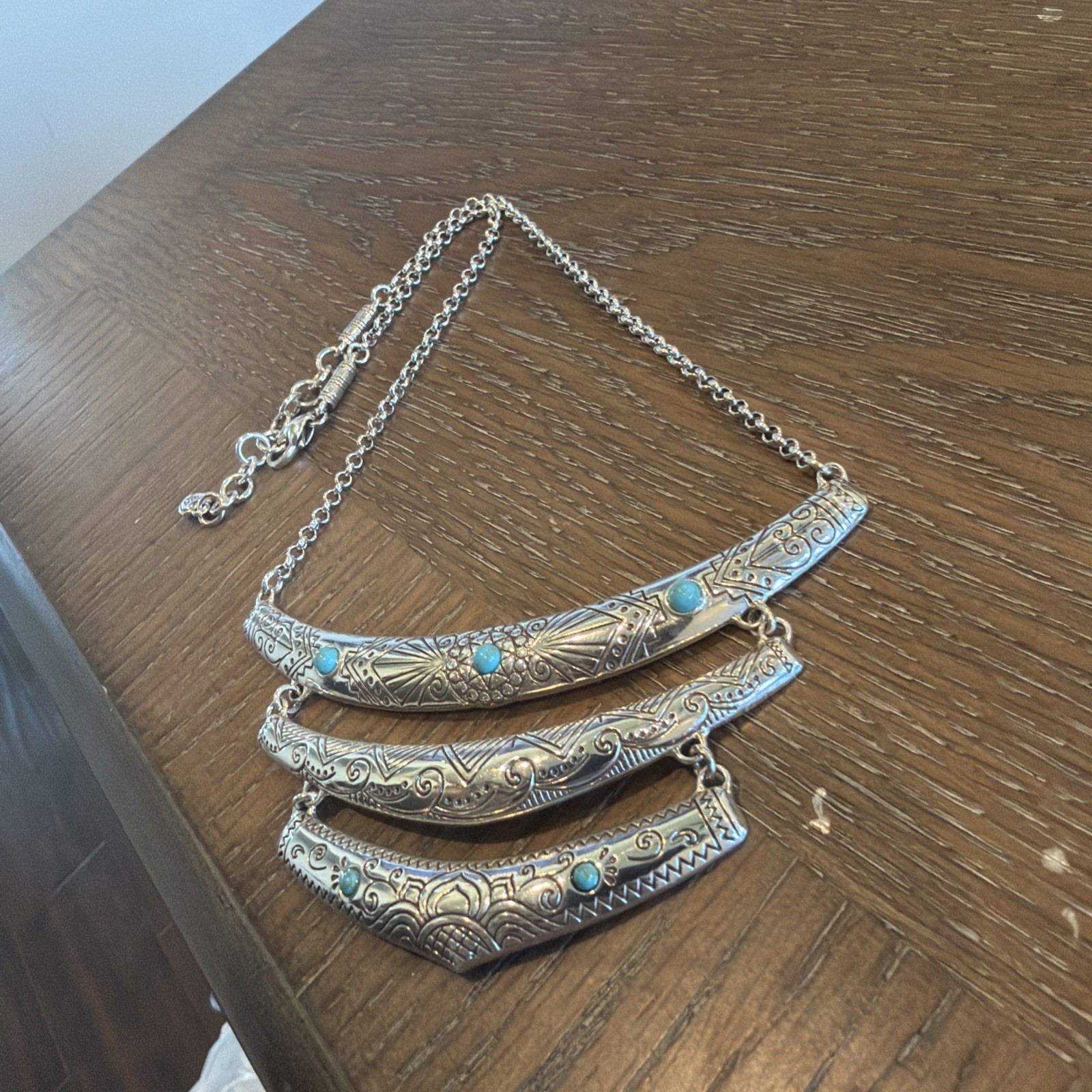 Brighton Navajo Faux Turquoise Pendant Necklace W/Tin Retailed $78 **RETIRED**
