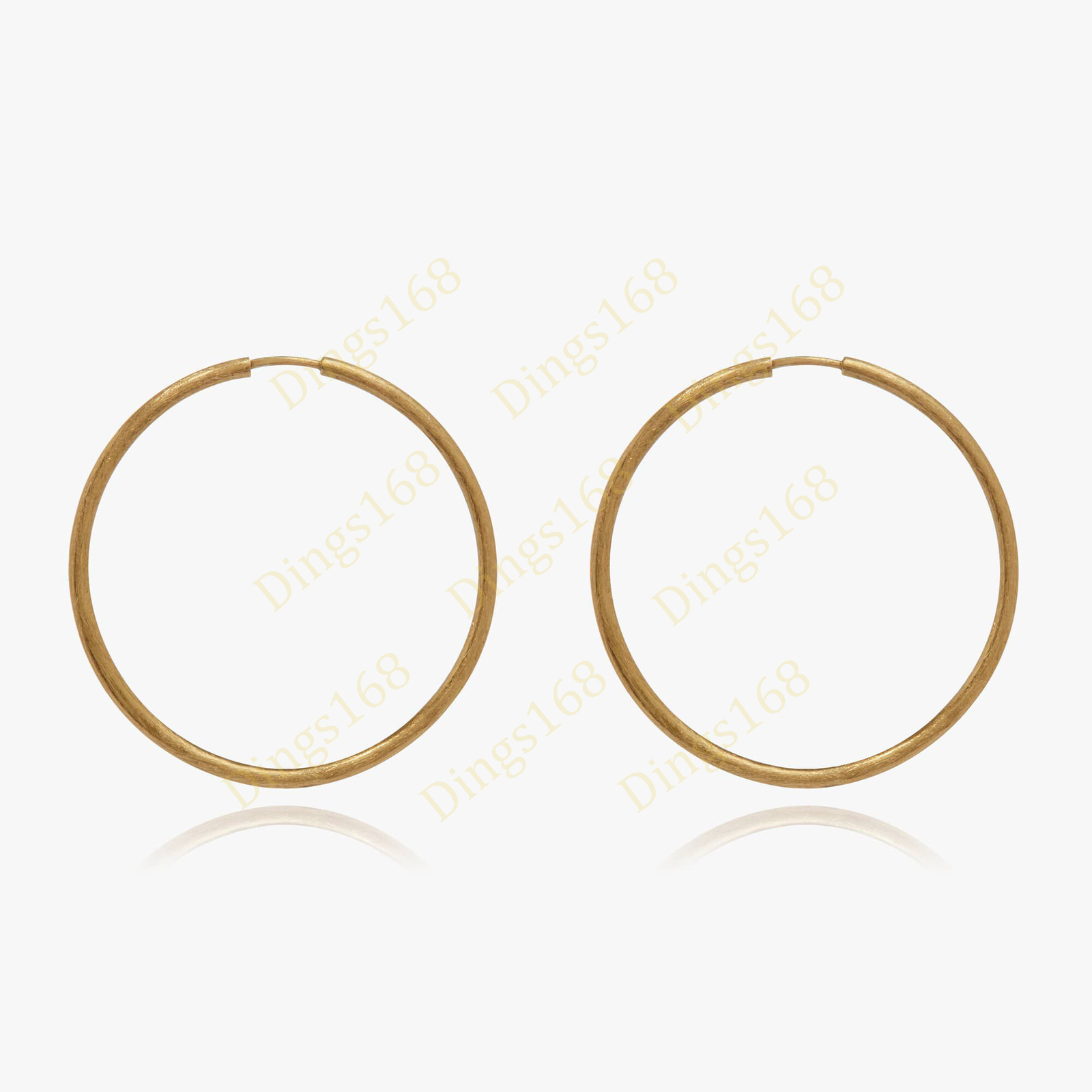 Solid 18K Yellow Gold Filled Nickel/Lead-Free 30mm Medium Endless Hoop Earrings