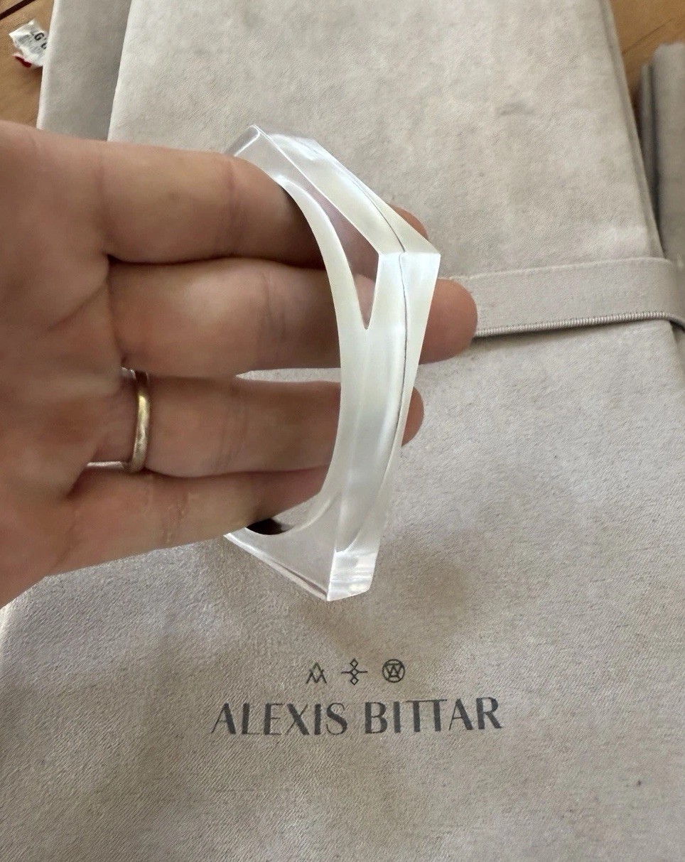 100% Authentic ALEXIS BITTAR ASYMMETRICAL PENTAGON Smooth Lucite BRACELET