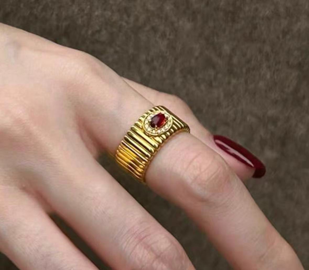 4 Styles Wide Band Statement Rings Gold Silver Tone Vintage Fashion Jewelry